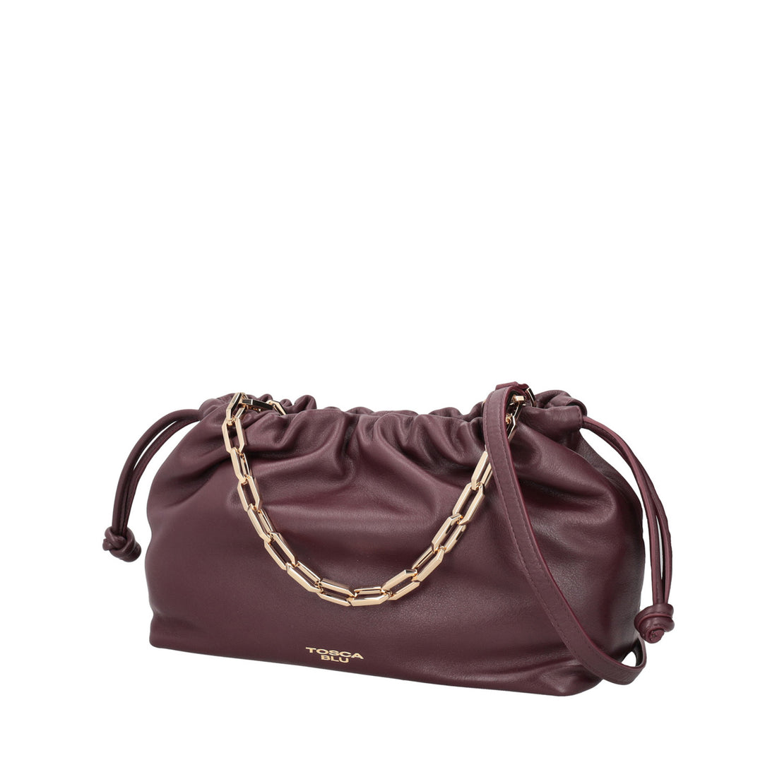 bordeaux harper pochette with chain