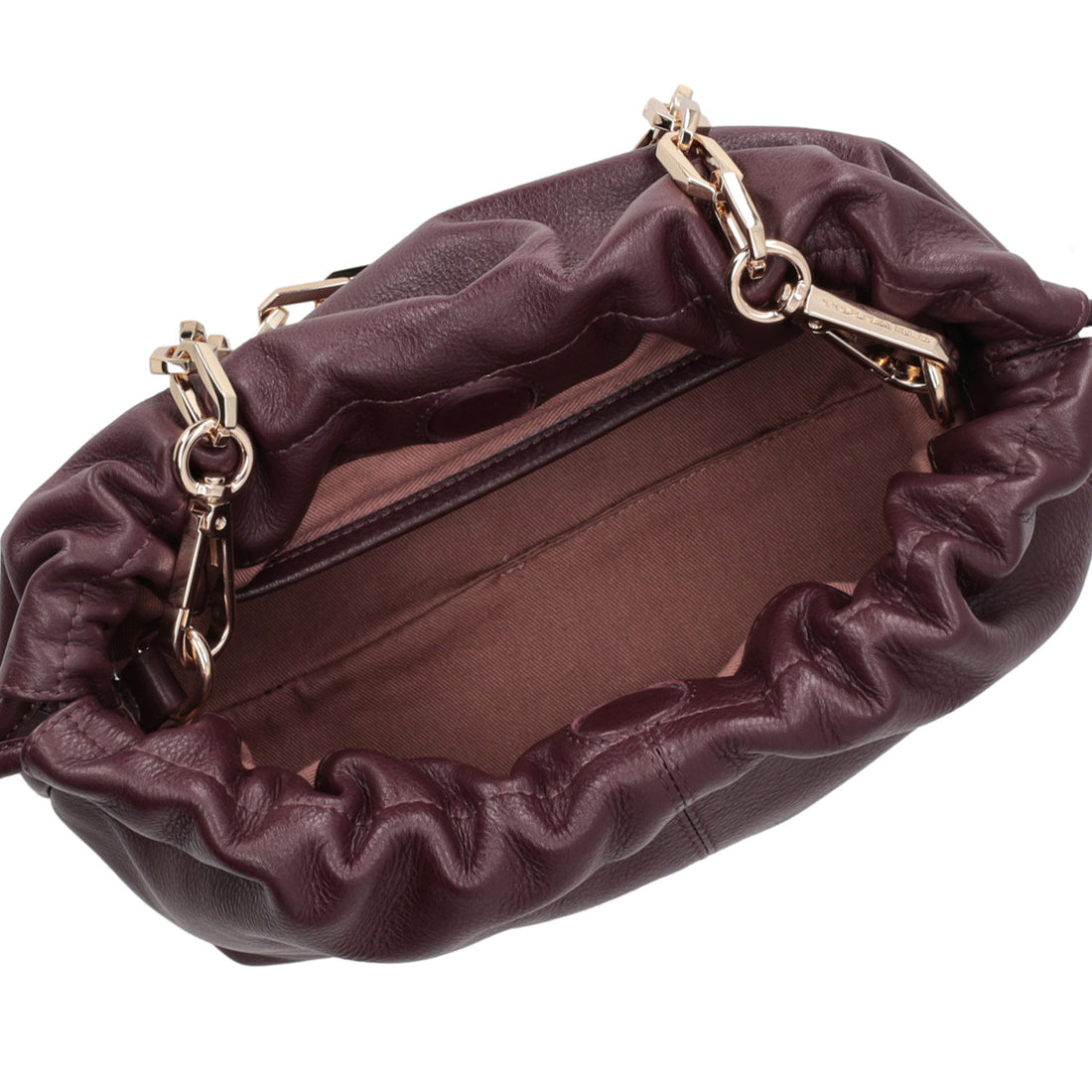 bordeaux harper pochette with chain