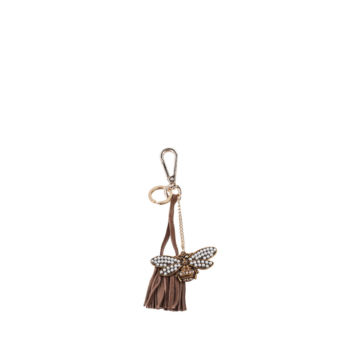 dark brown janet keyring with rhinestones
