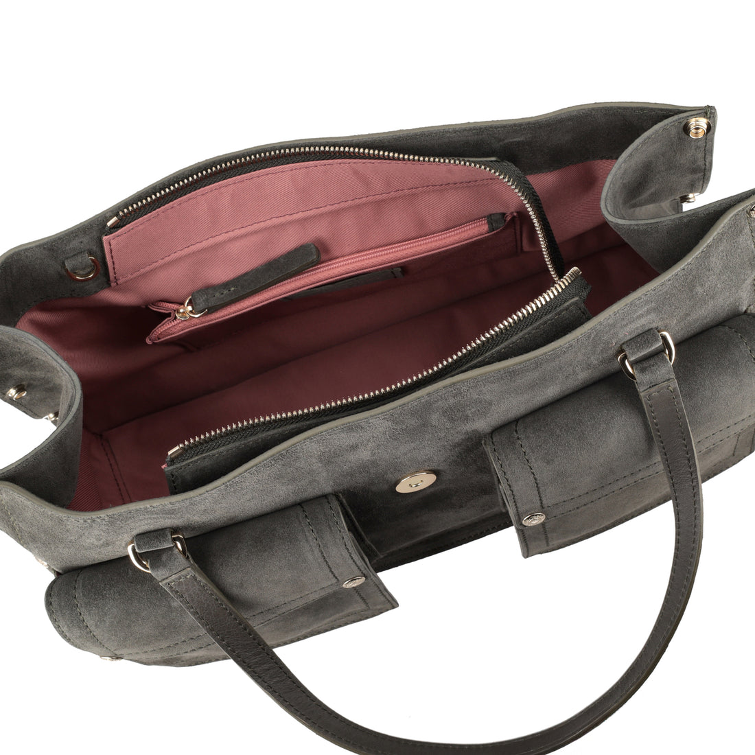 green elodie large handbag in suede