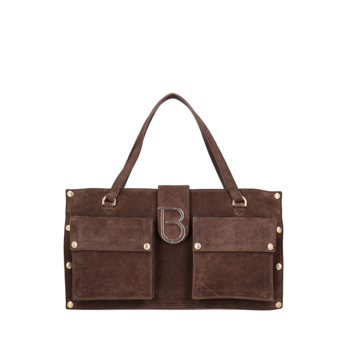 brown elodie large handbag in suede