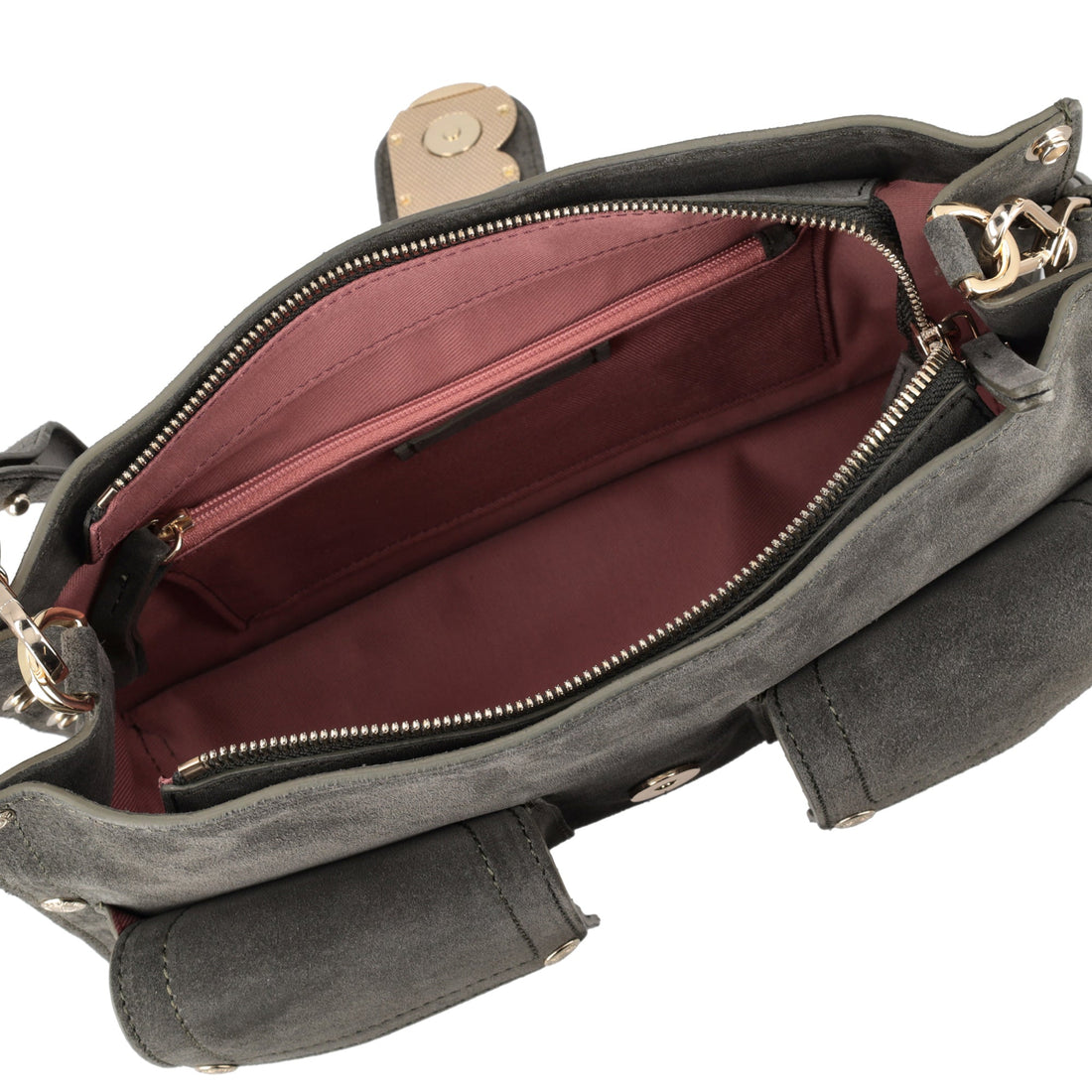 green elodie crossbody bag in suede