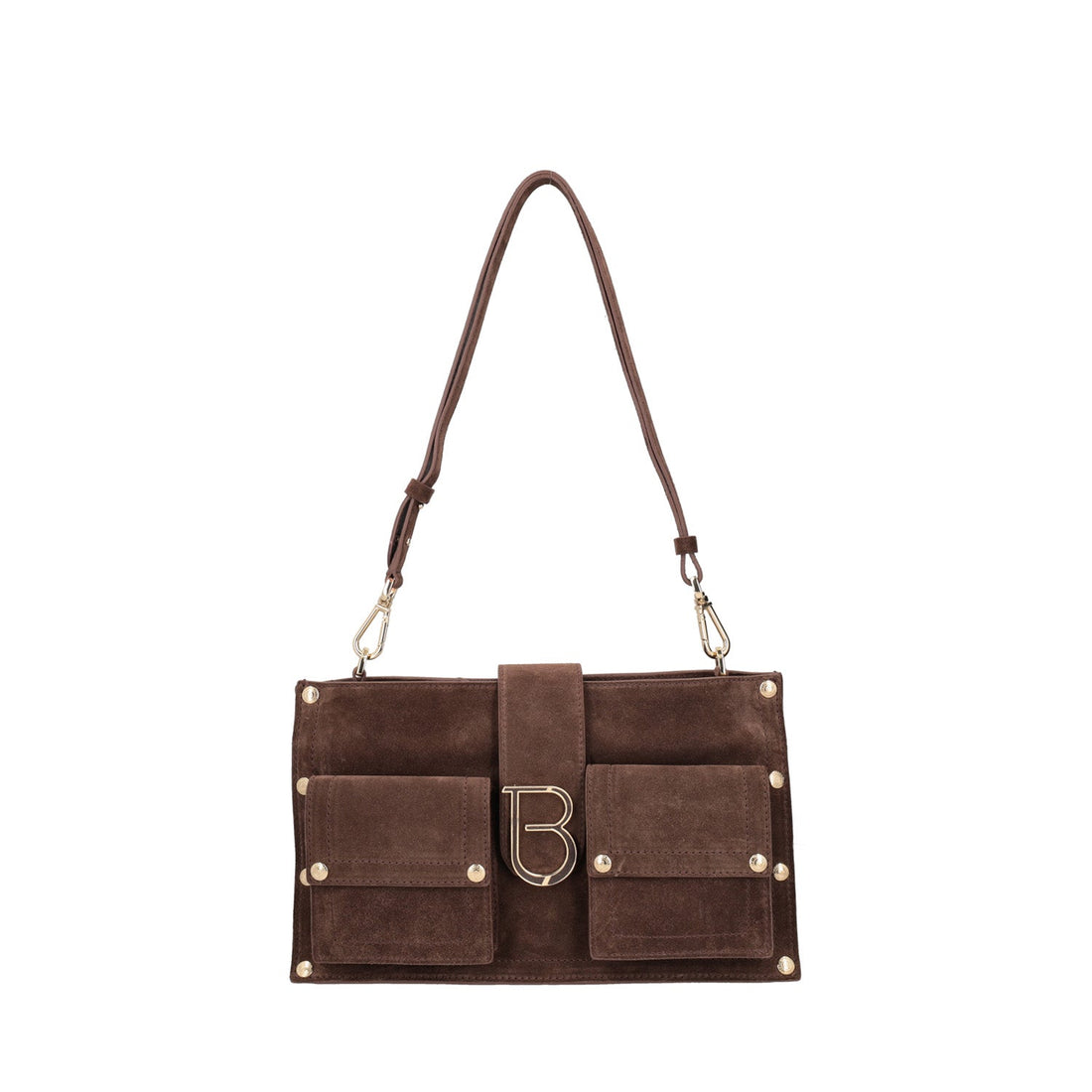 brown elodie crossbody bag in suede
