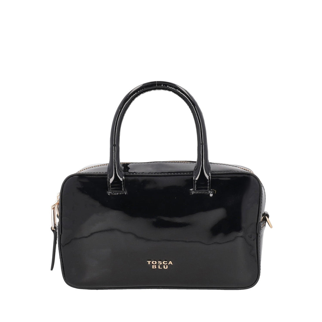 black katherine patent leather bag