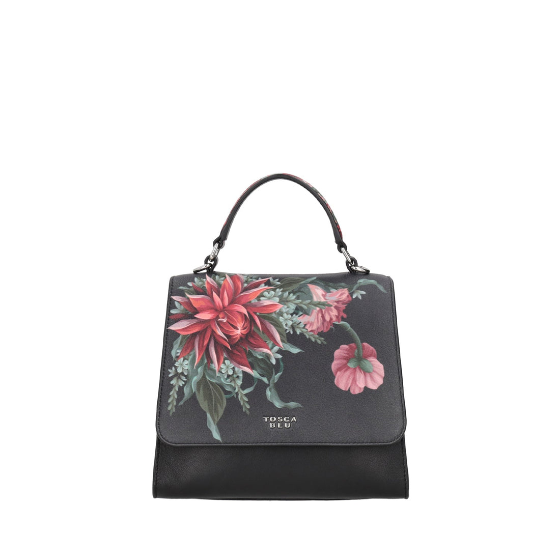 black audrey printed handbag
