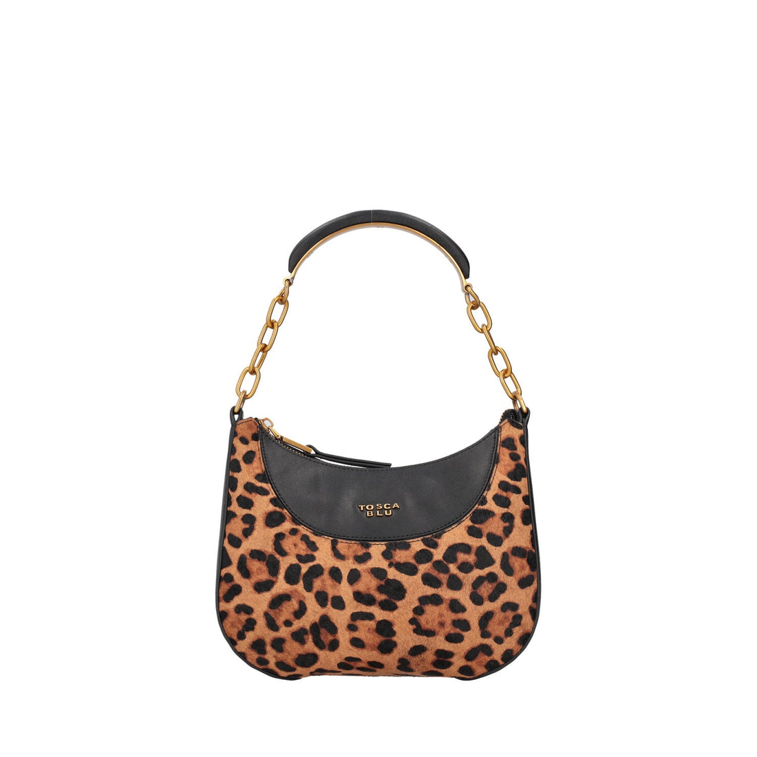 black madison shoulder bag with animal print