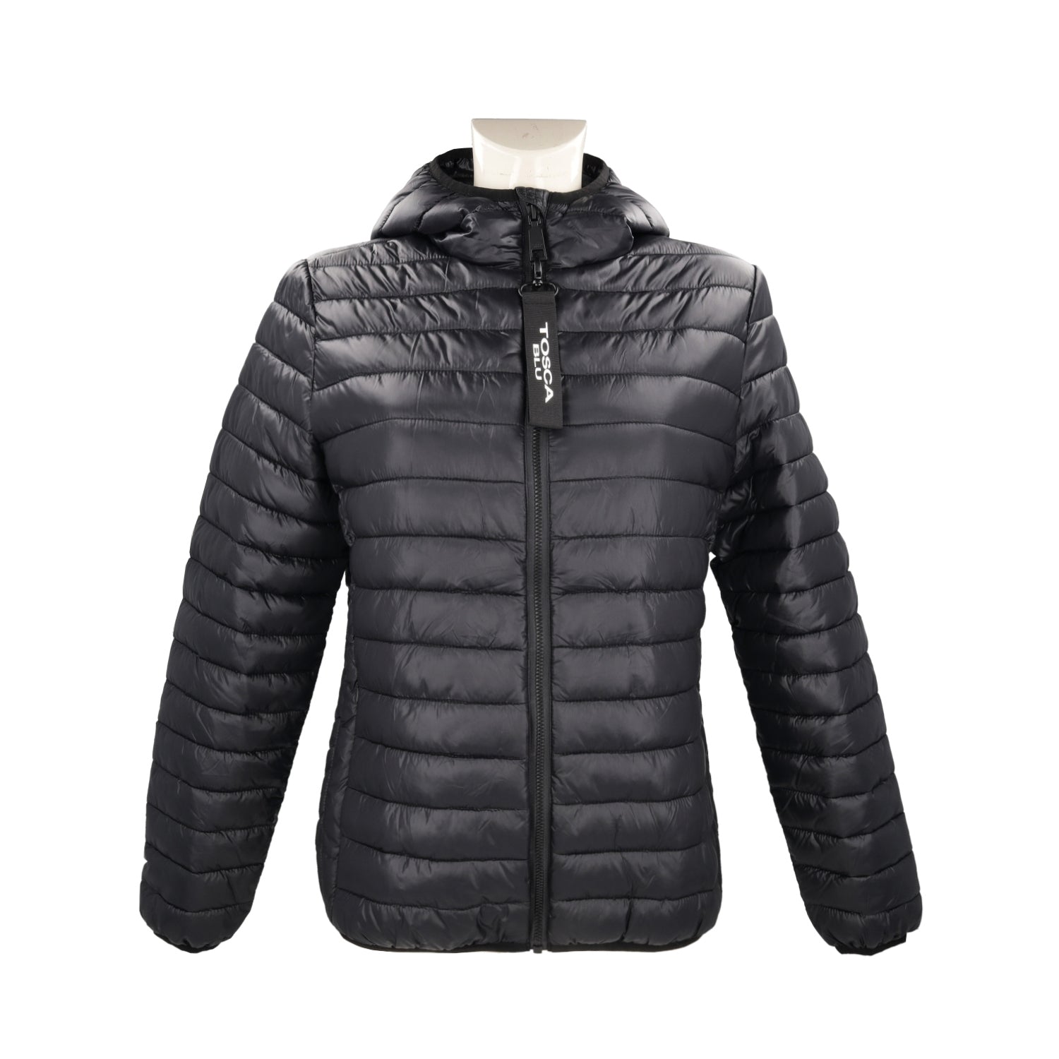 Capospalla leggero con cappuccio colore nero Tosca Blu