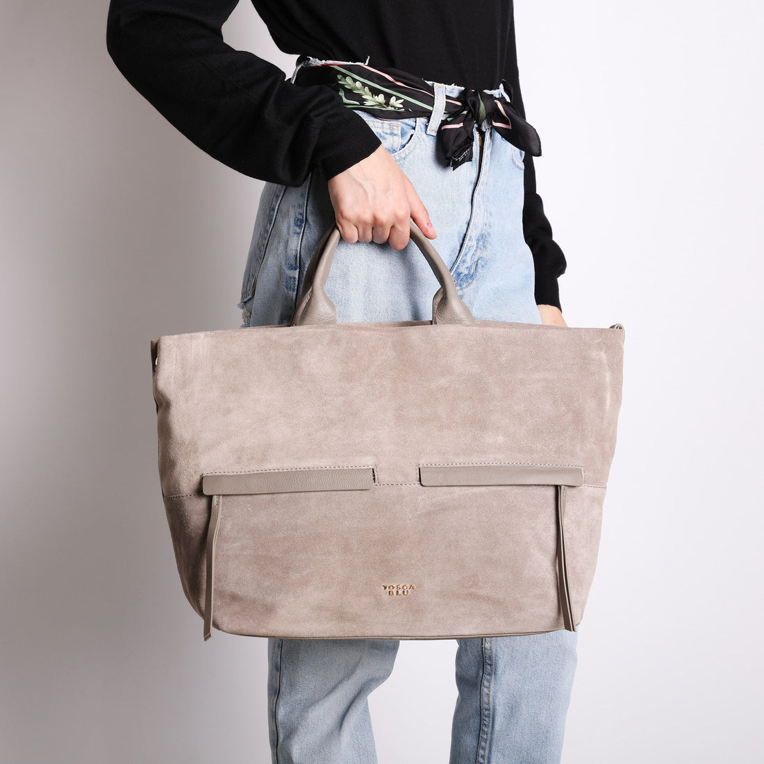 mud marlowe suede shopping bag