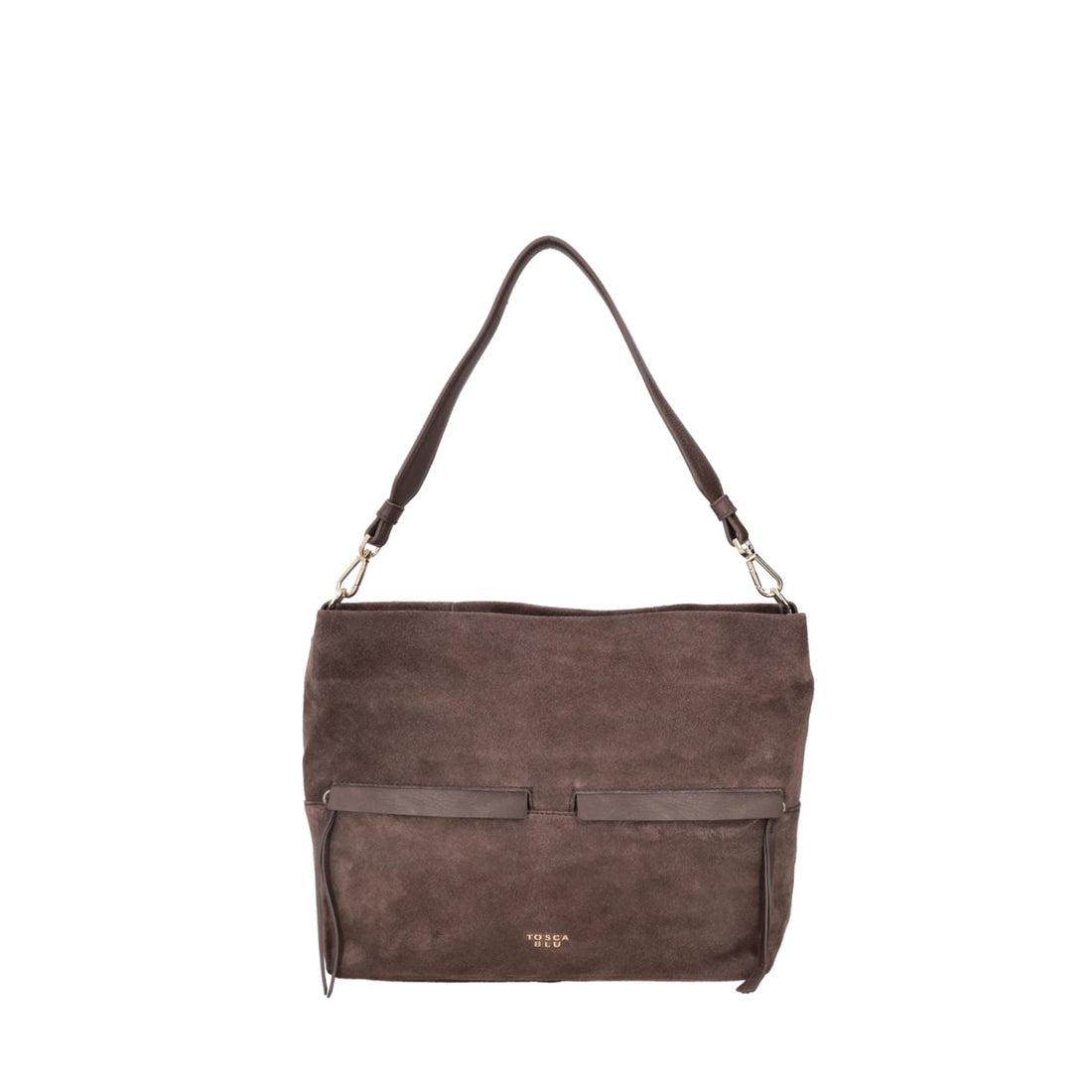 dark brown marlowe suede shoulder bag