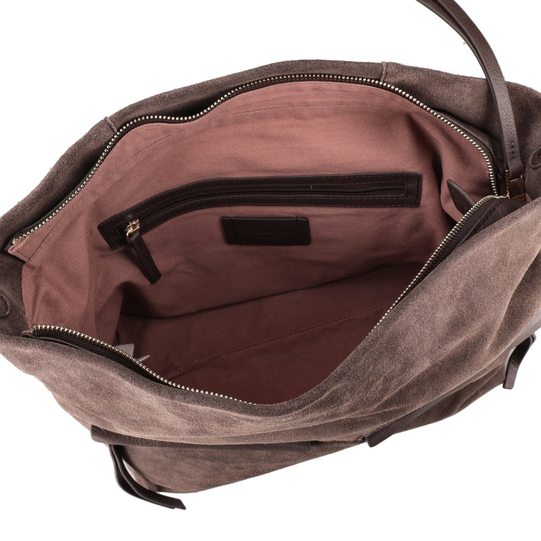 dark brown marlowe suede shoulder bag