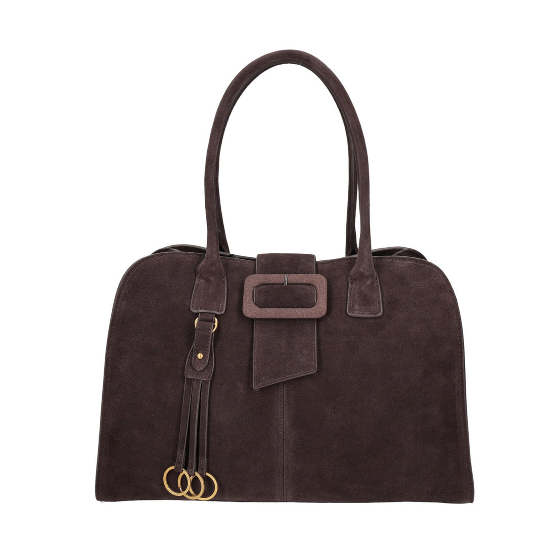 dark brown rachel shopping bag in suede