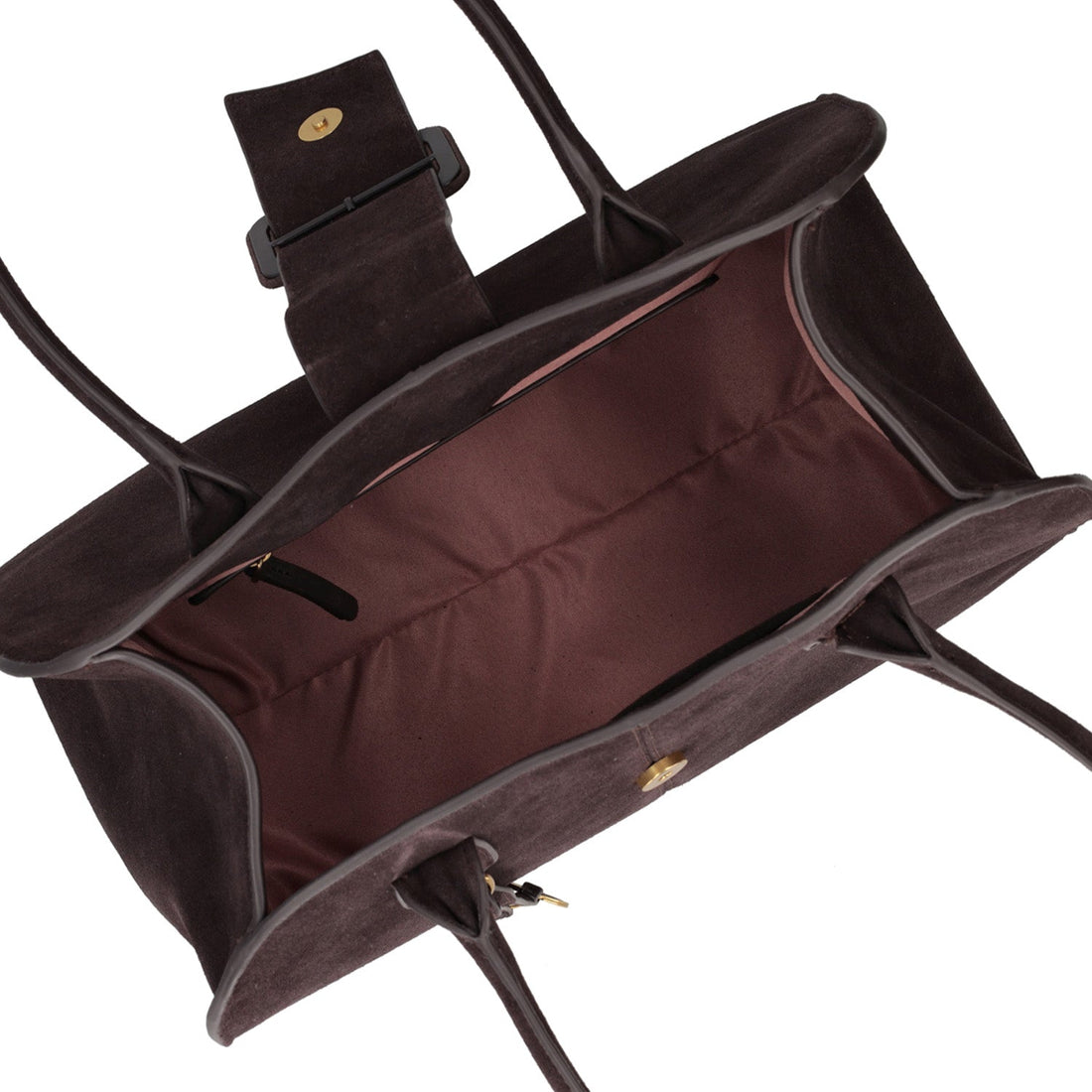 dark brown rachel shopping bag in suede