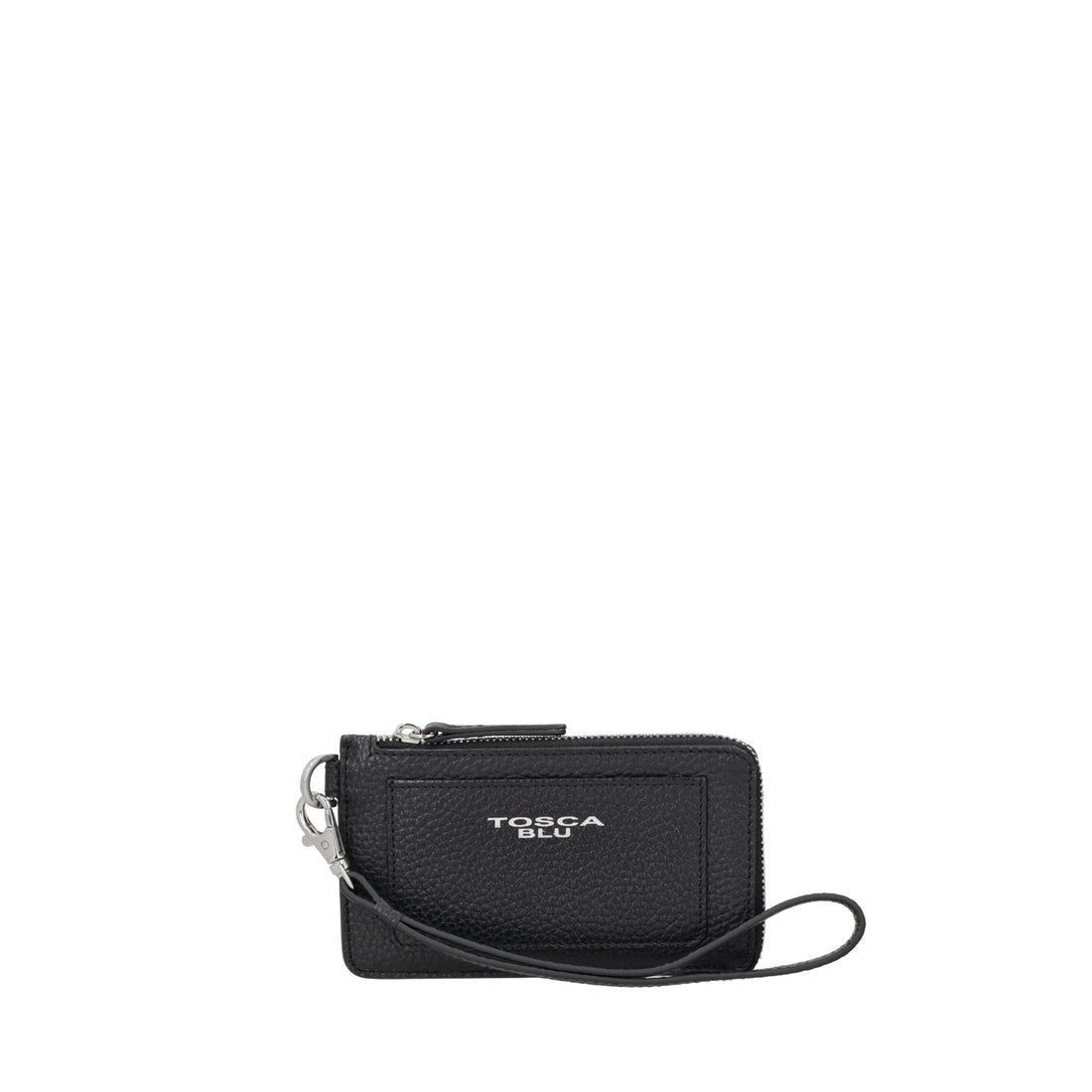 black card holder with zip