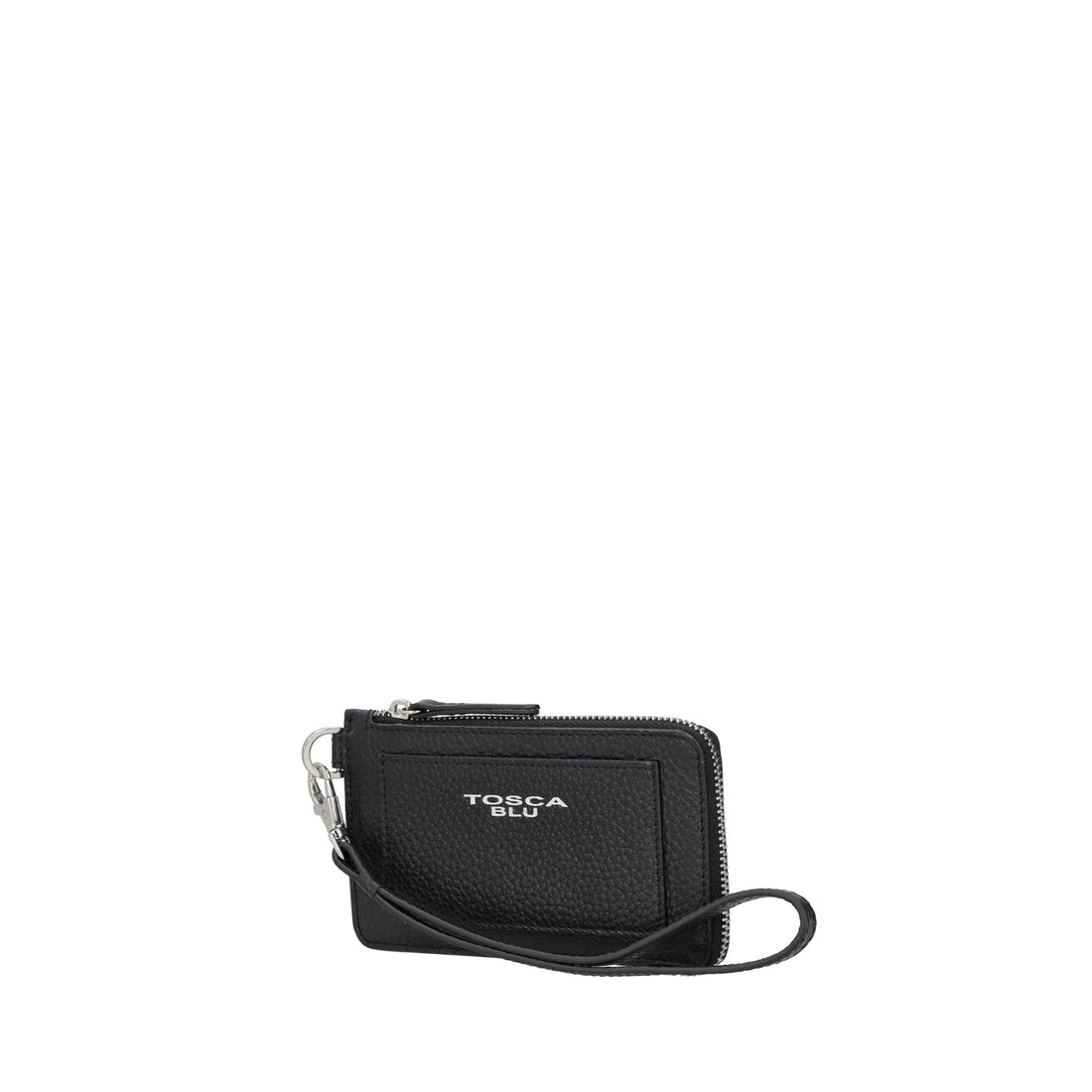 black card holder with zip