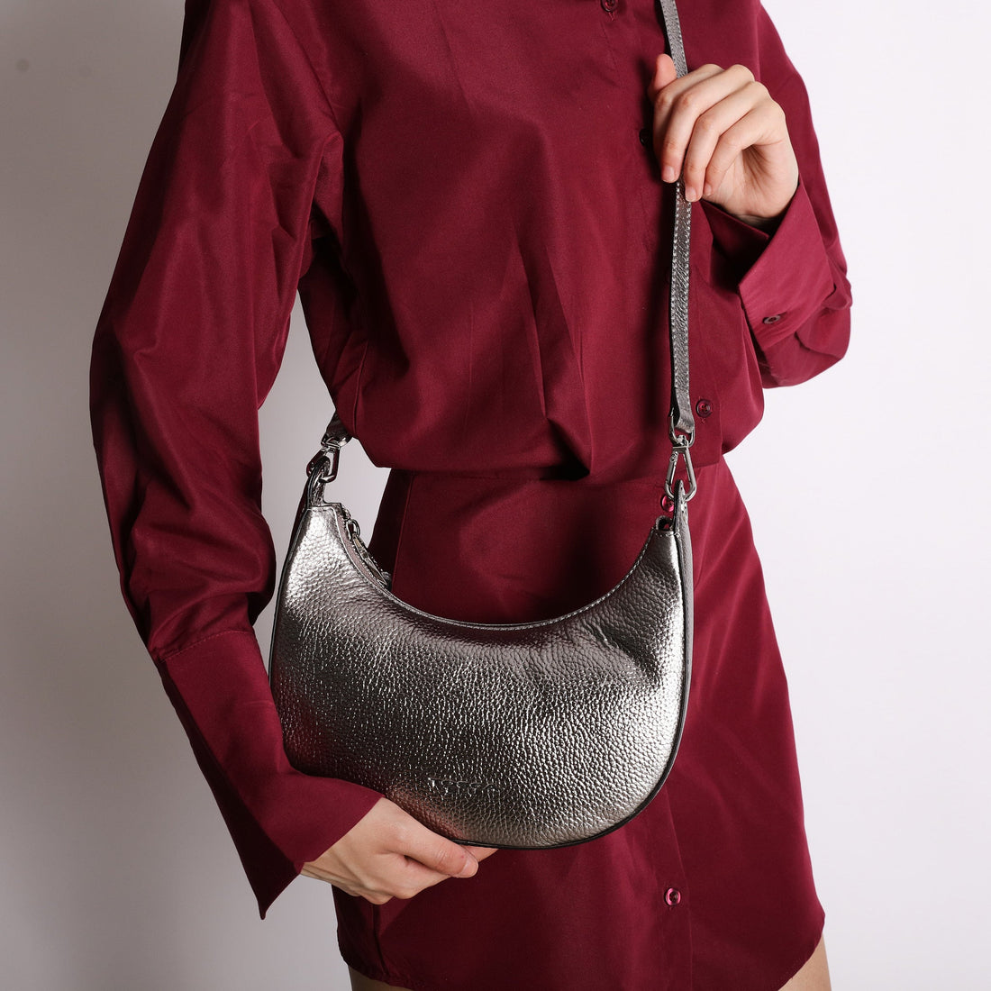 gun metal lily crossbody bag
