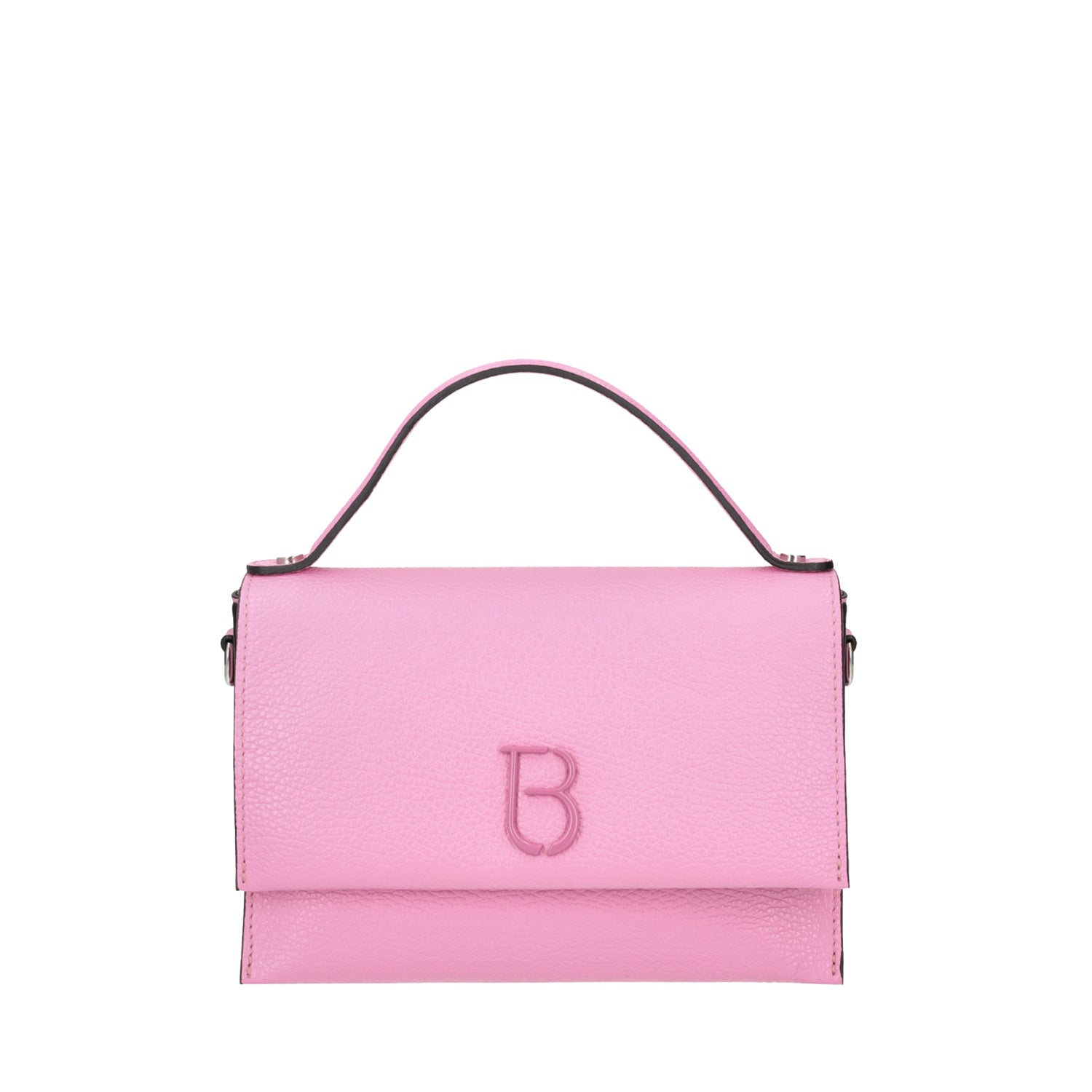 PINK NARCISO HAND BAG IN LEATHER WITH SHOULDER STRAP