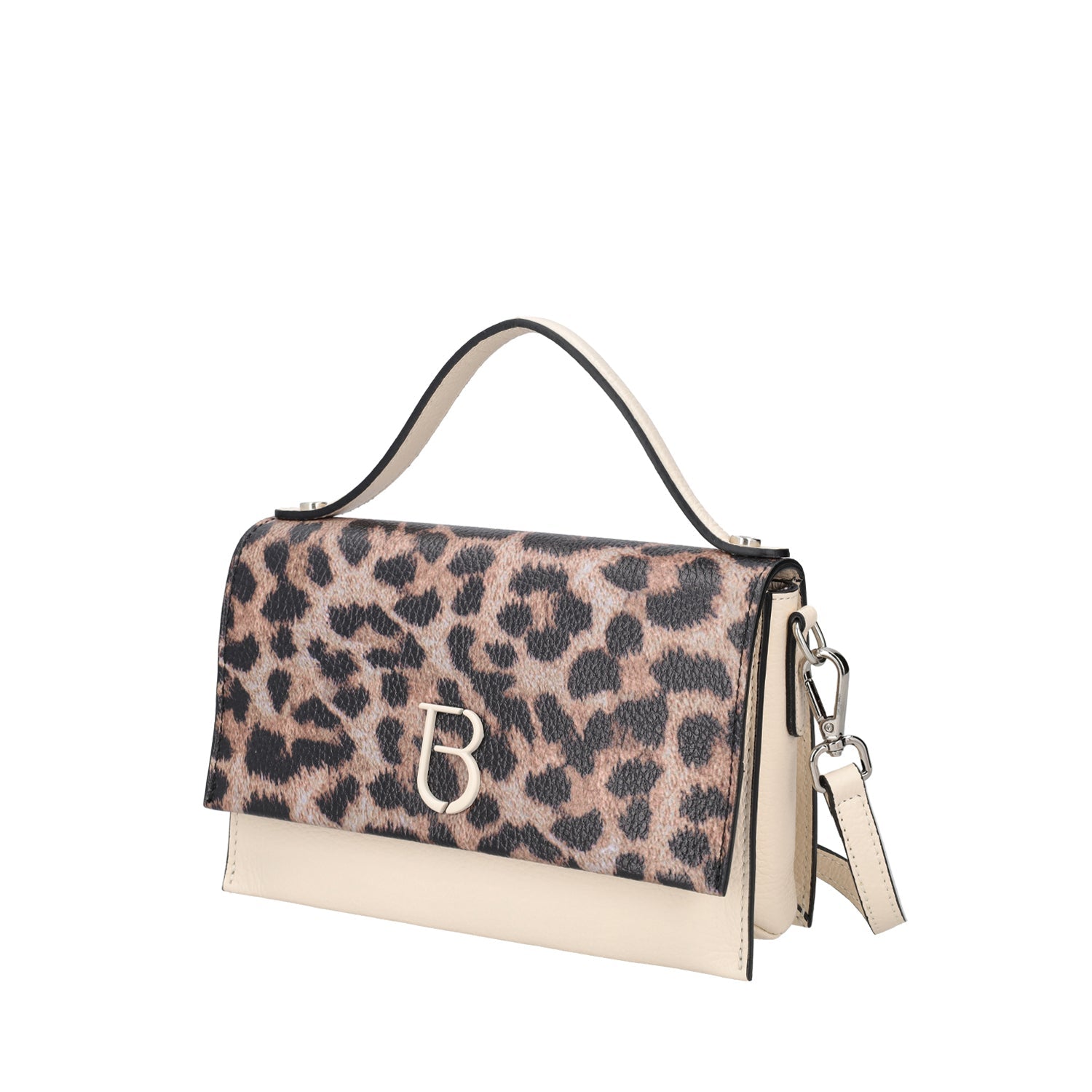 NATURAL NARCISO HAND BAG WITH SPOTTED FLAP