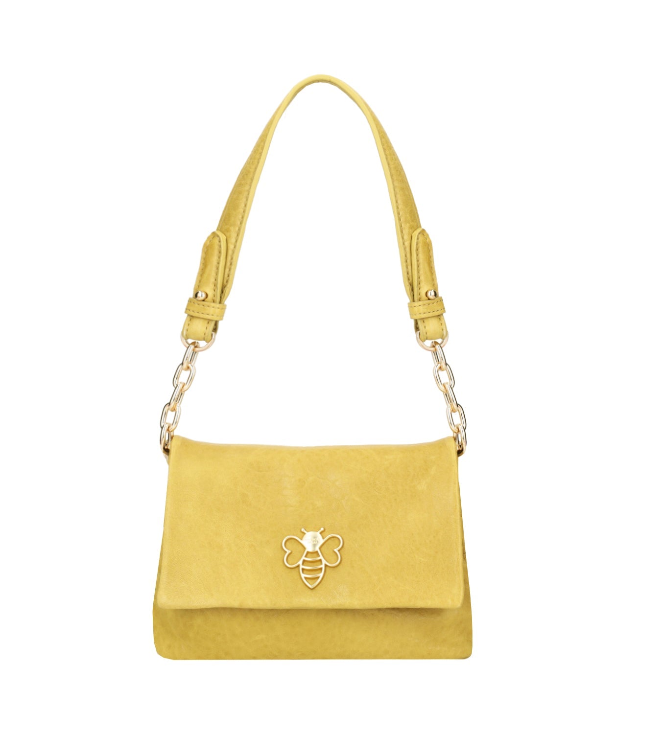 YELLOW GLADIOLO CROSSBODY BAG IN LEATHER