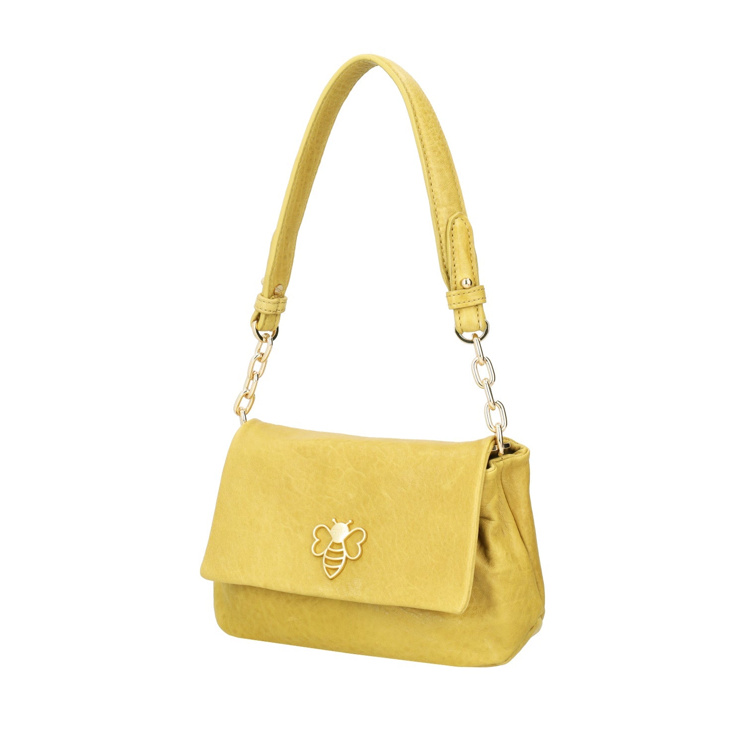 YELLOW GLADIOLO CROSSBODY BAG IN LEATHER