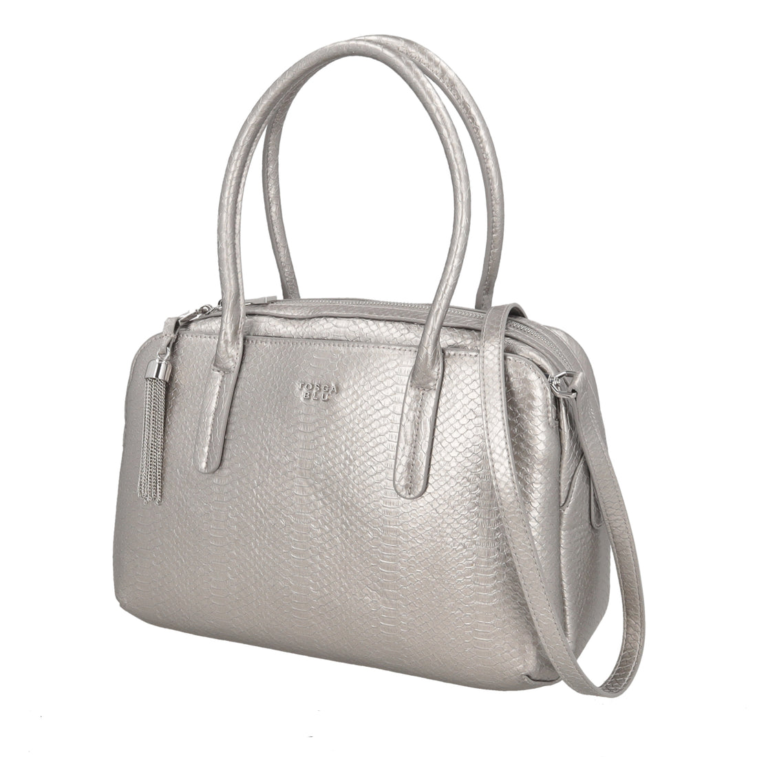 Bauletto Lotus con dobbio manico e zip colore canna di fucile