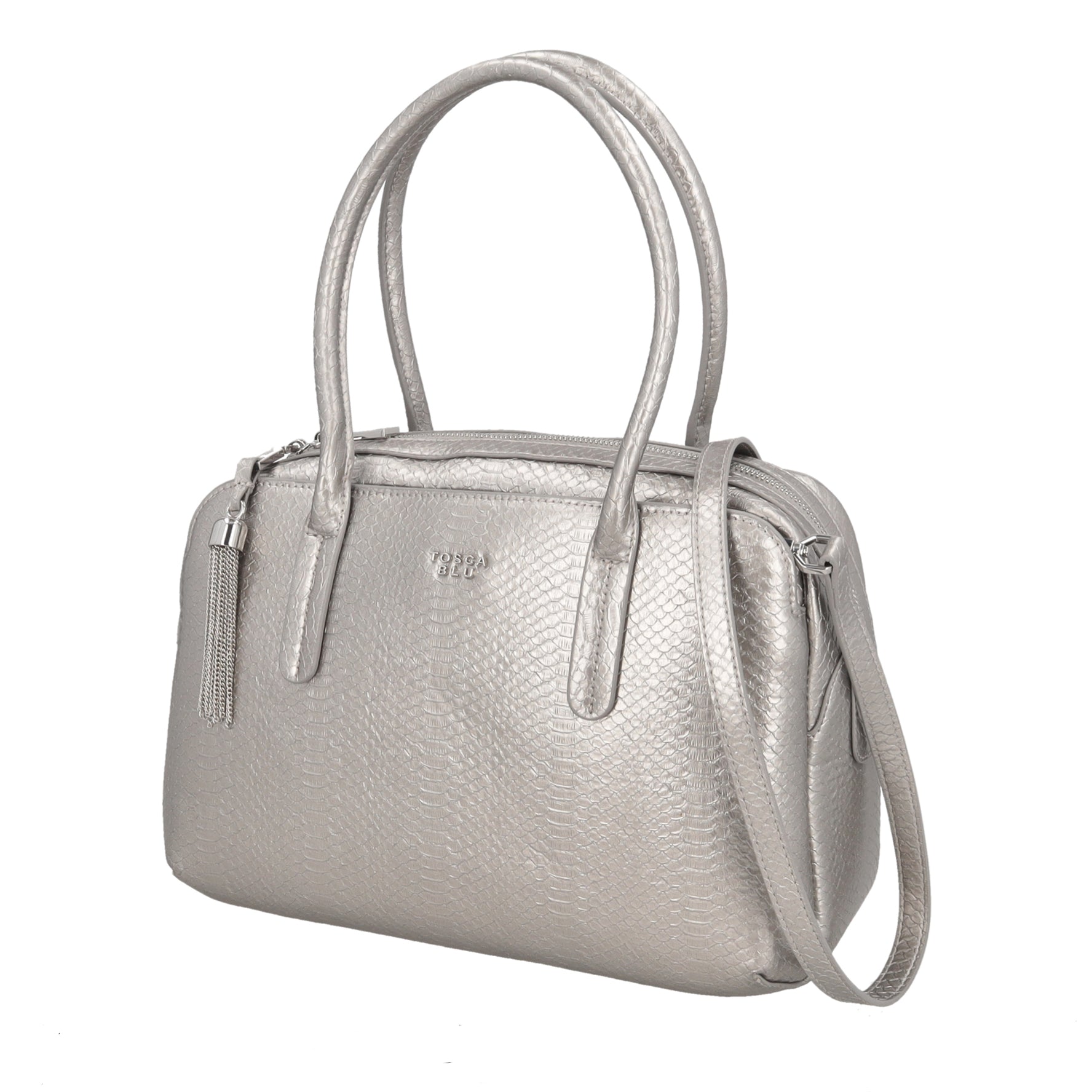 Bauletto Lotus con dobbio manico e zip colore canna di fucile