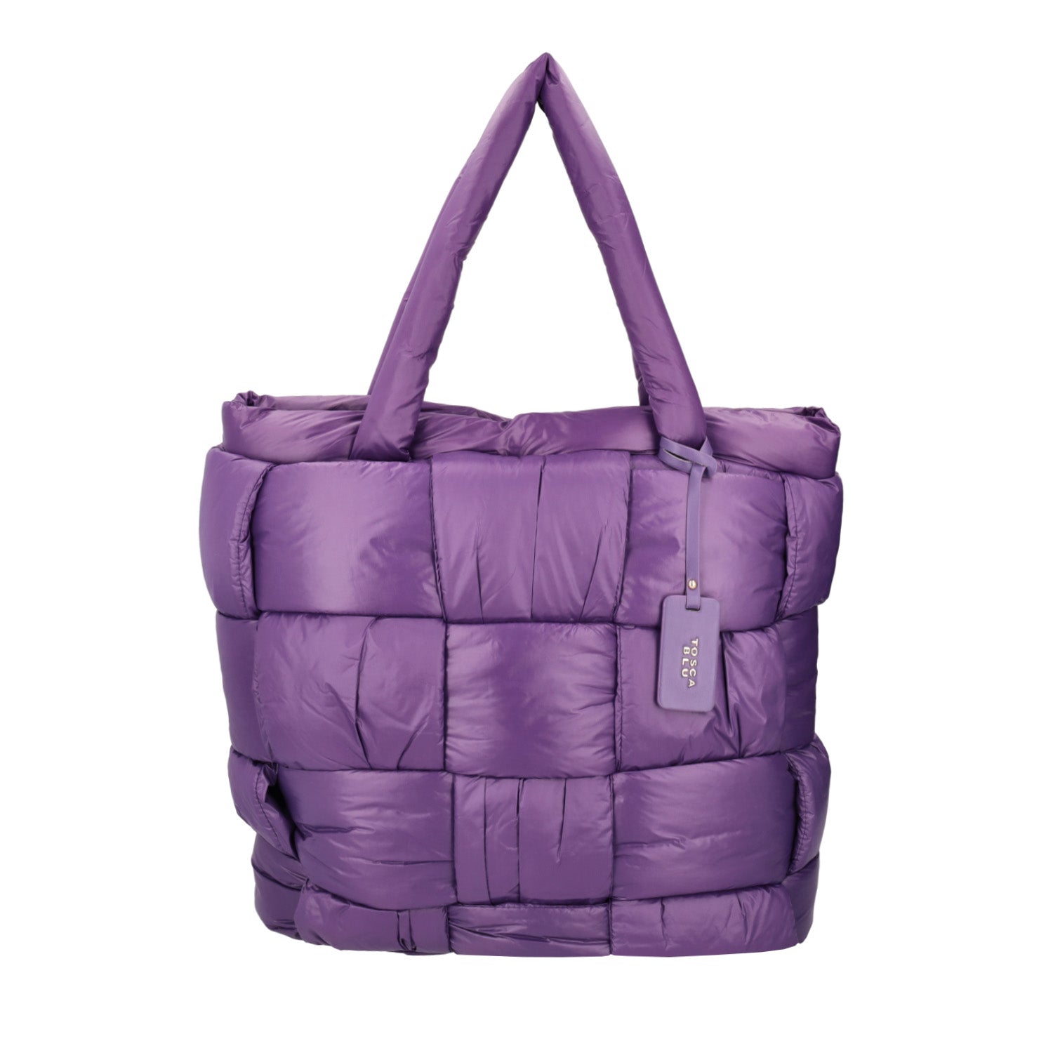 QUILTED PURPLE “SHARON” SHOPPING BAG