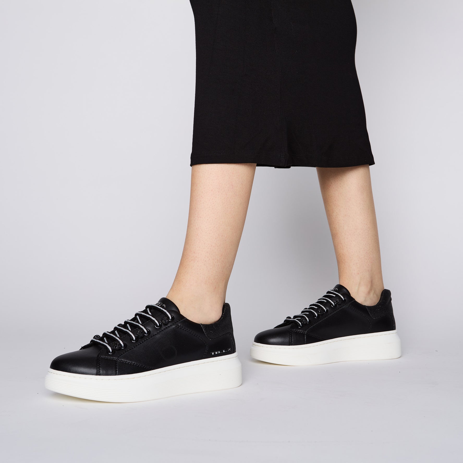 Black City sneaker with jewel spheres