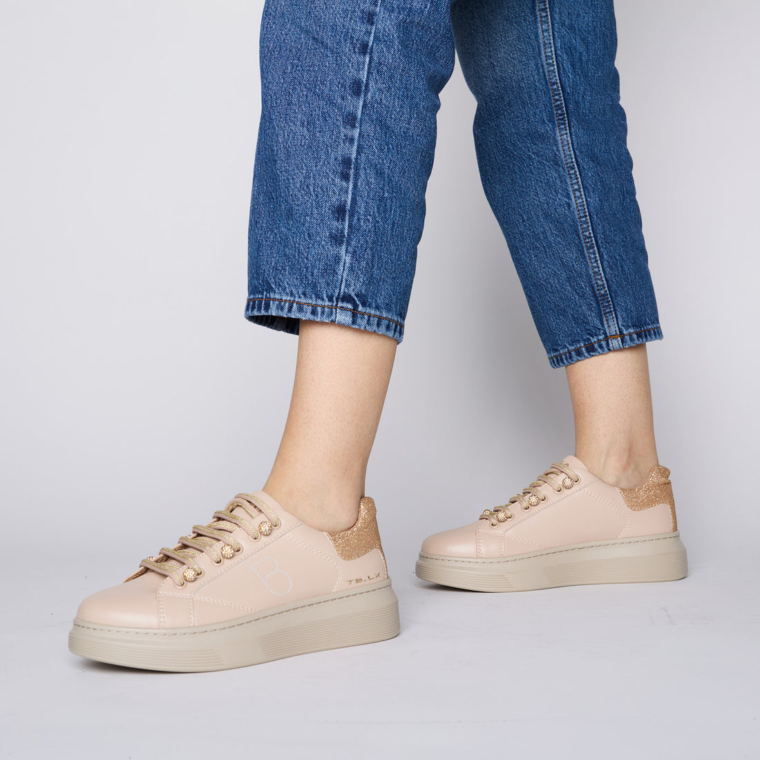 Nude City sneaker with jewel spheres