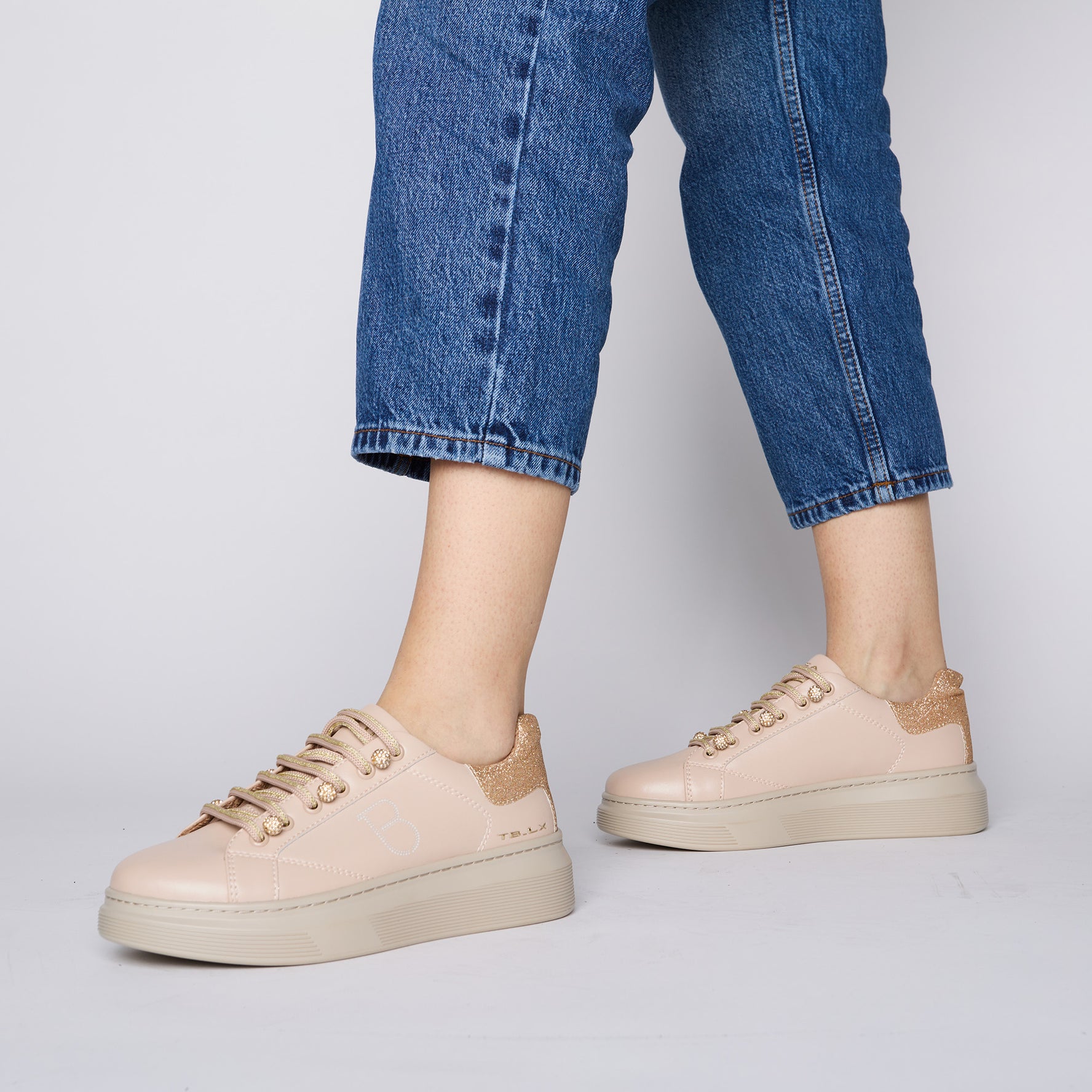 Nude City sneaker with jewel spheres