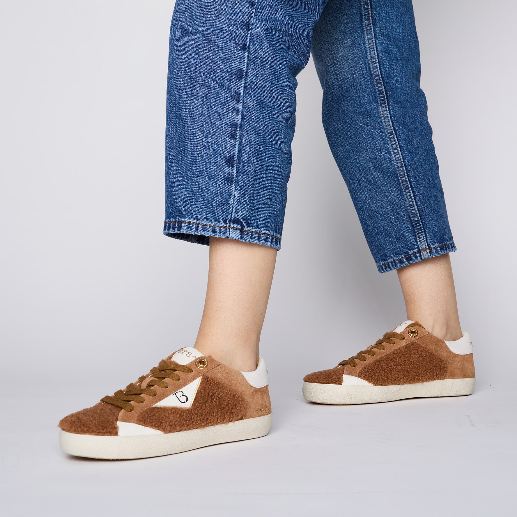 Sneaker Groovie in pelle colore cuoio