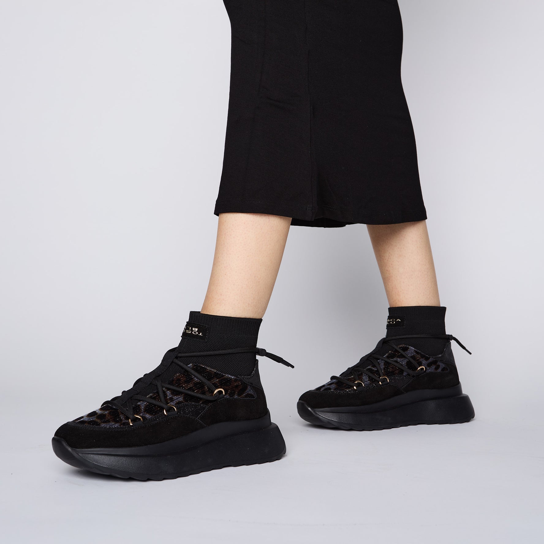 Sneaker Chill out con stampa animalier colore nero
