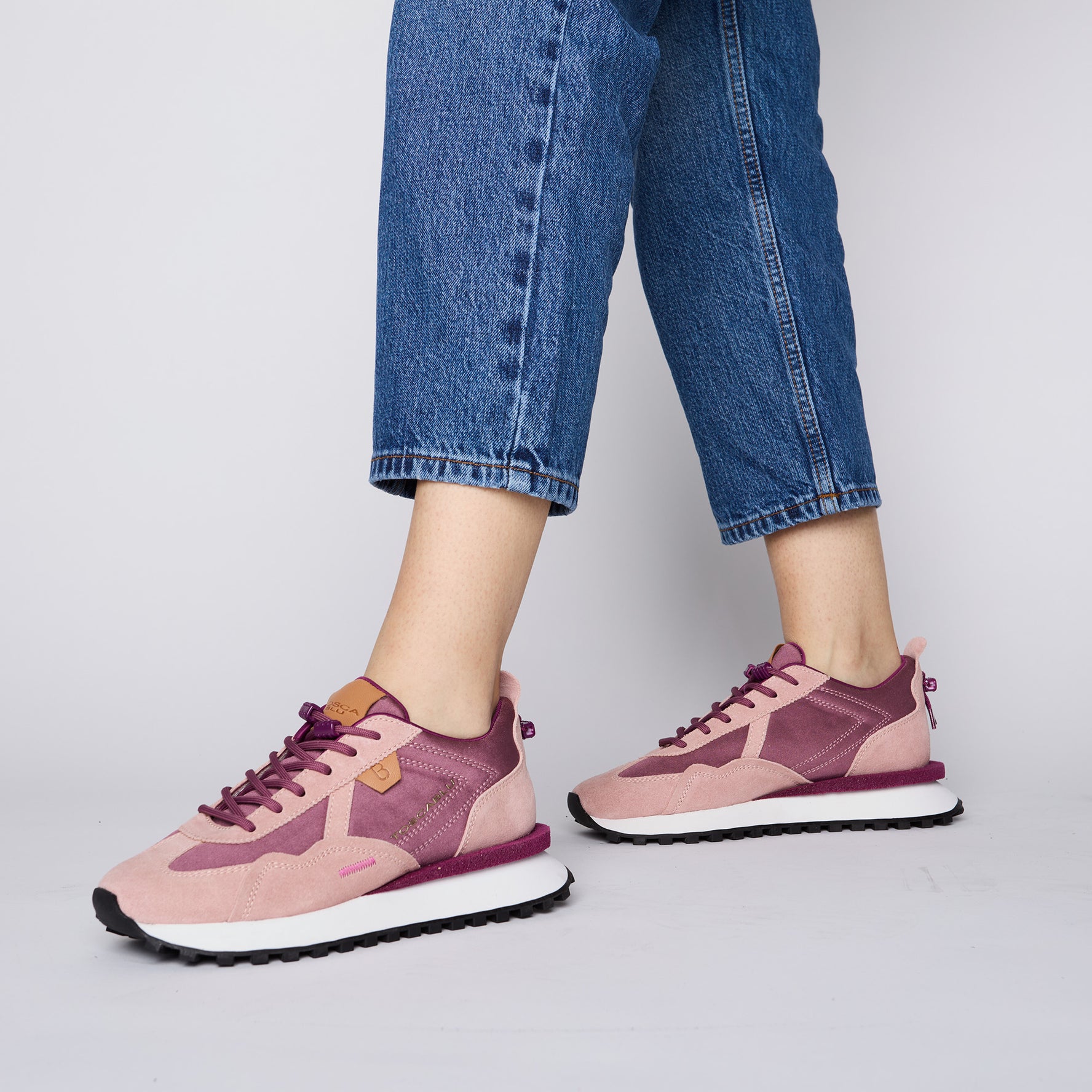 Sneaker Cosmic in pelle e lycra colore malva