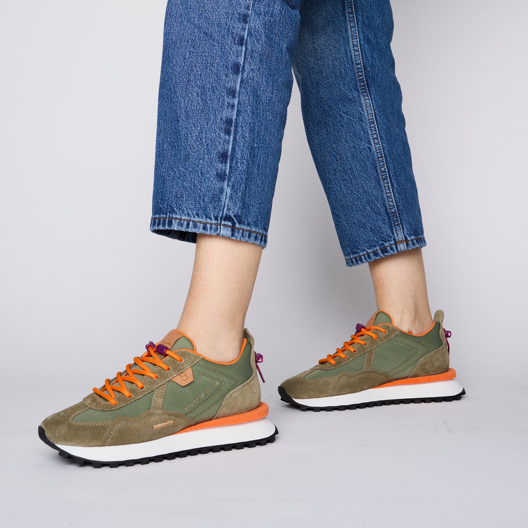 Sneaker Cosmic in pelle e lycra colore verde