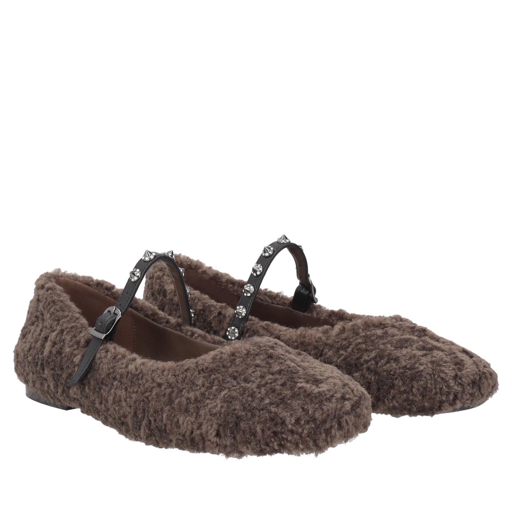dark brown arielle fabric ballerina