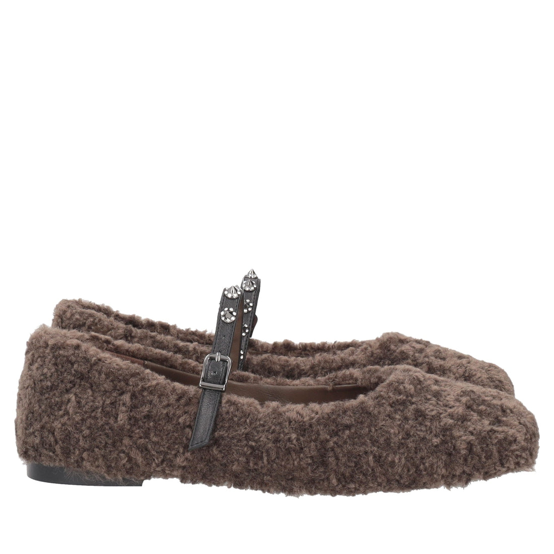 dark brown arielle fabric ballerina