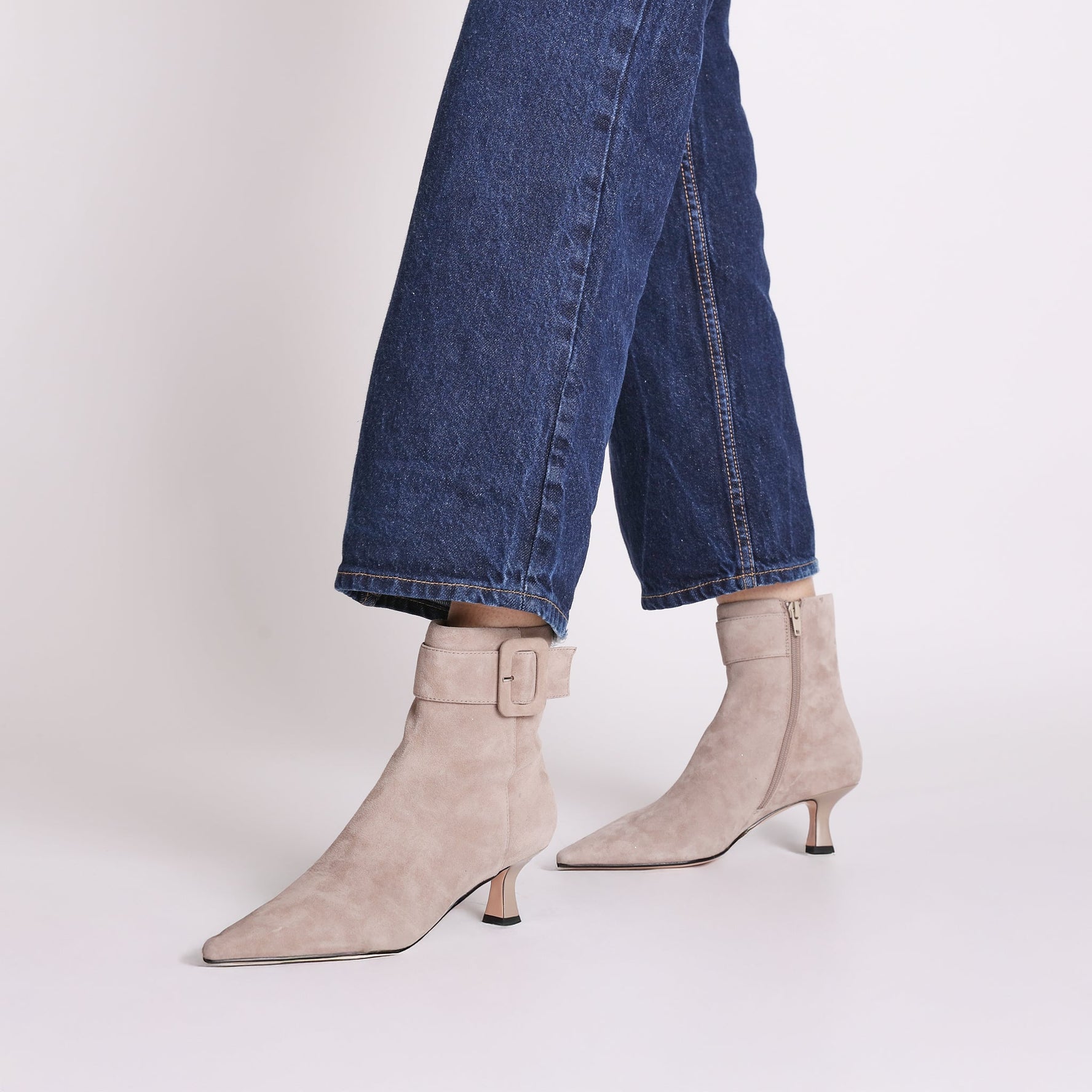mud brigitte suede heeled ankle boot