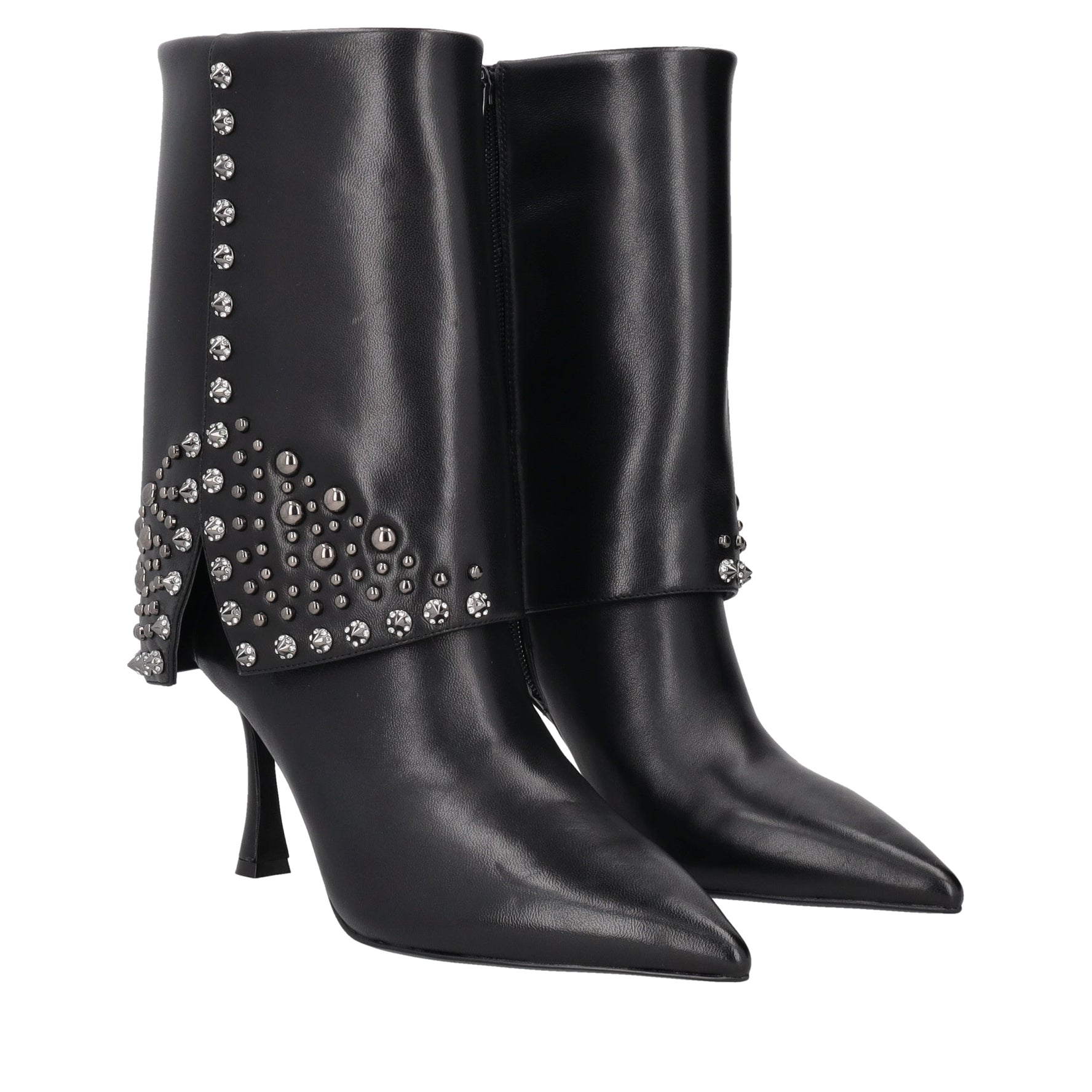 black charlotte studded ankle boot
