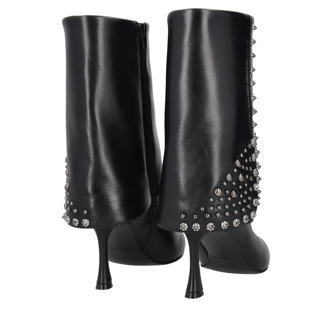 black charlotte studded ankle boot