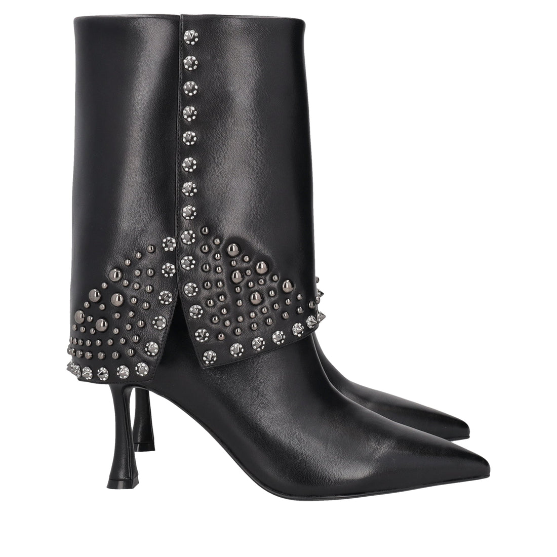 black charlotte studded ankle boot