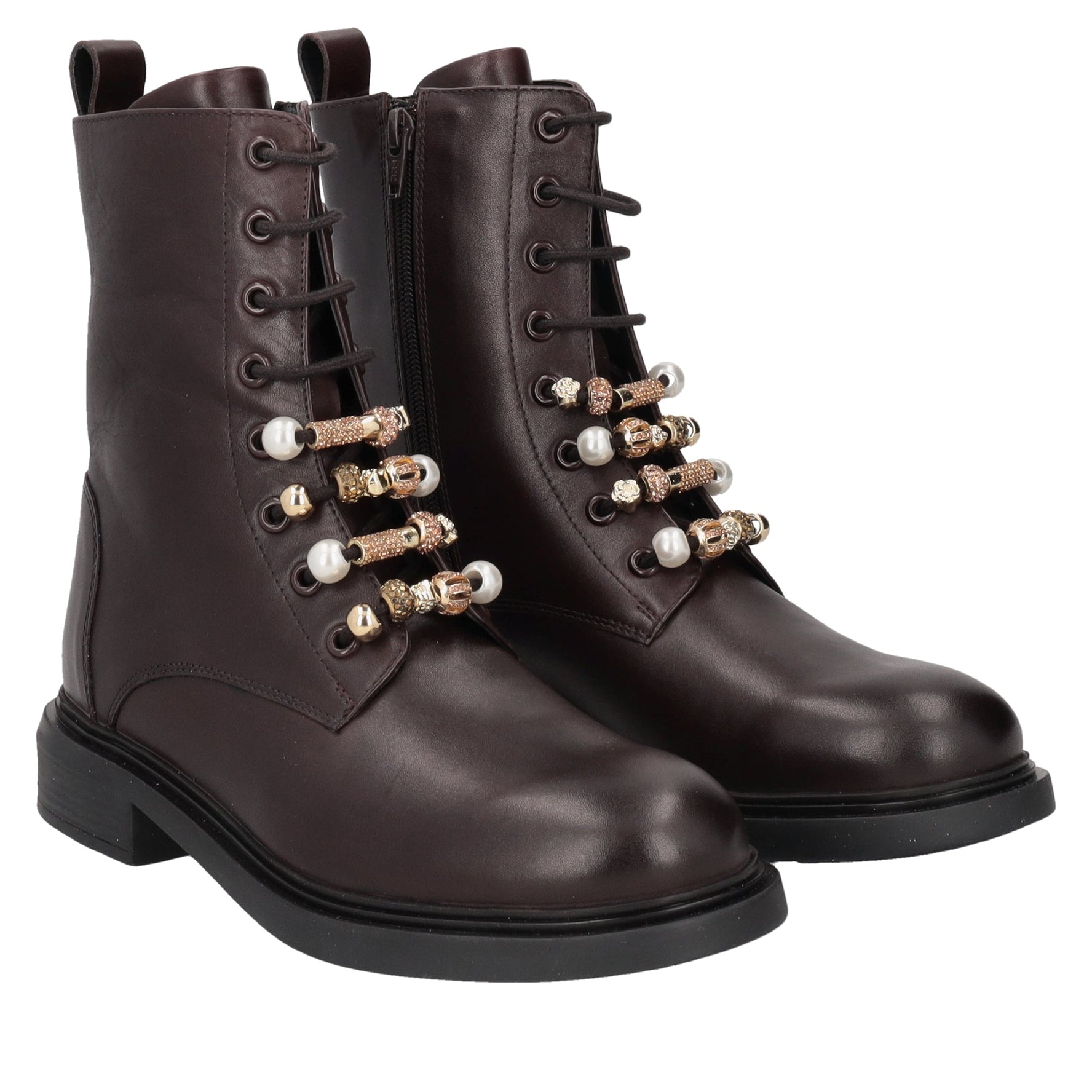 dark brown elodie half boot with accessories