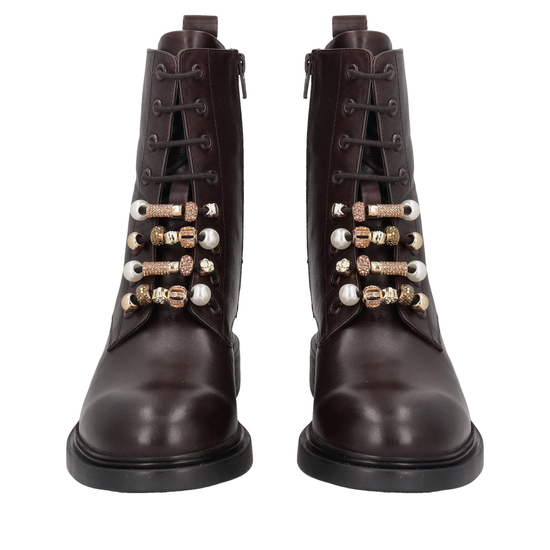 dark brown elodie half boot with accessories