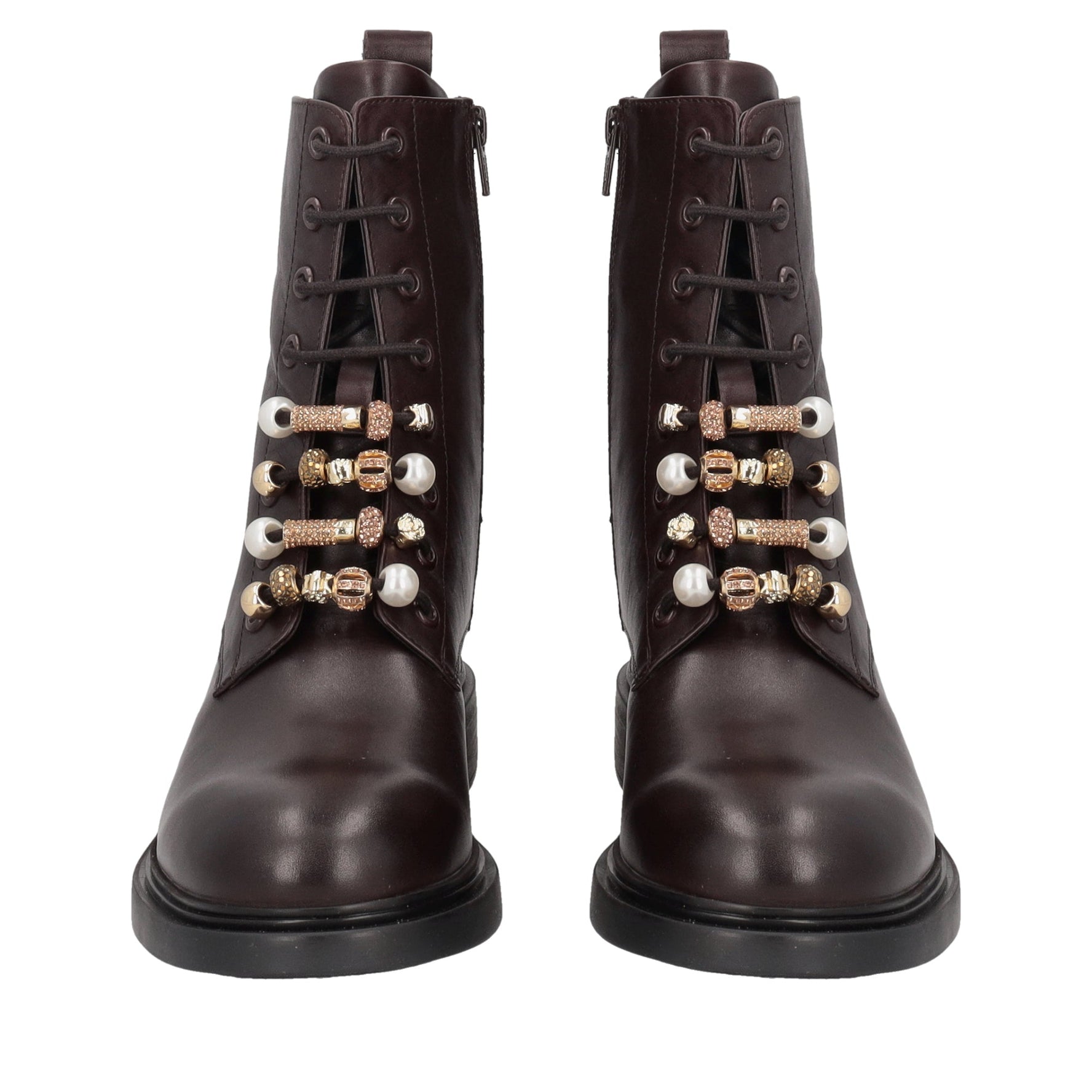 dark brown elodie half boot with accessories