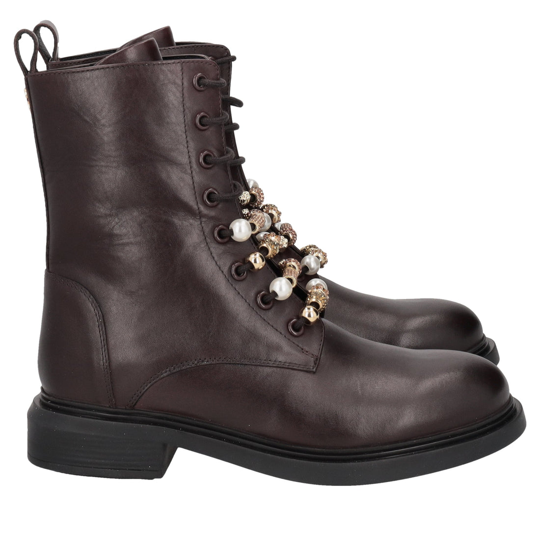dark brown elodie half boot with accessories