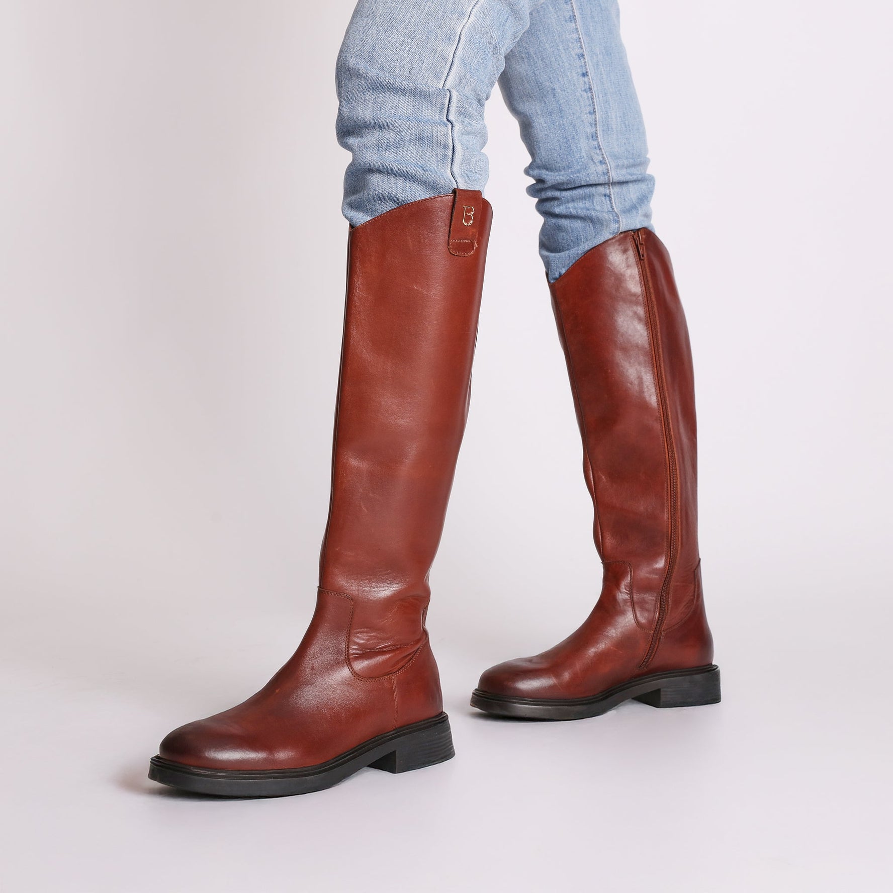 cognac elodie leather boot