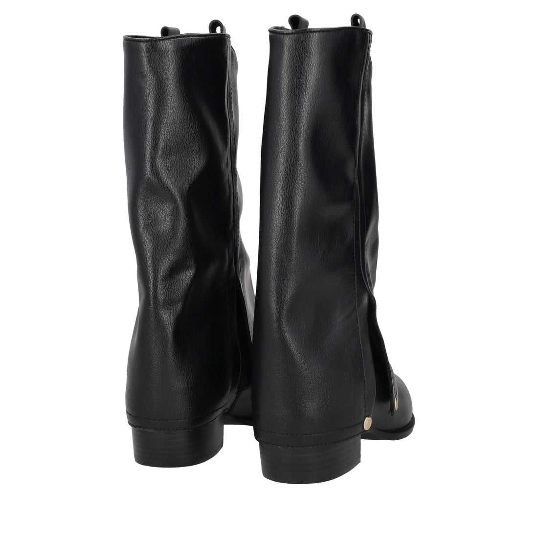 black giselle leather boot with studs