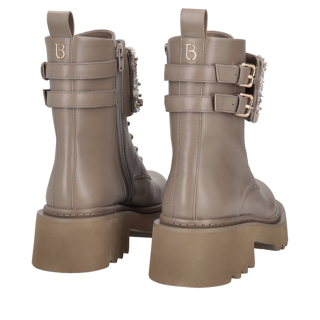 mud lea combat boot with rhinestone band
