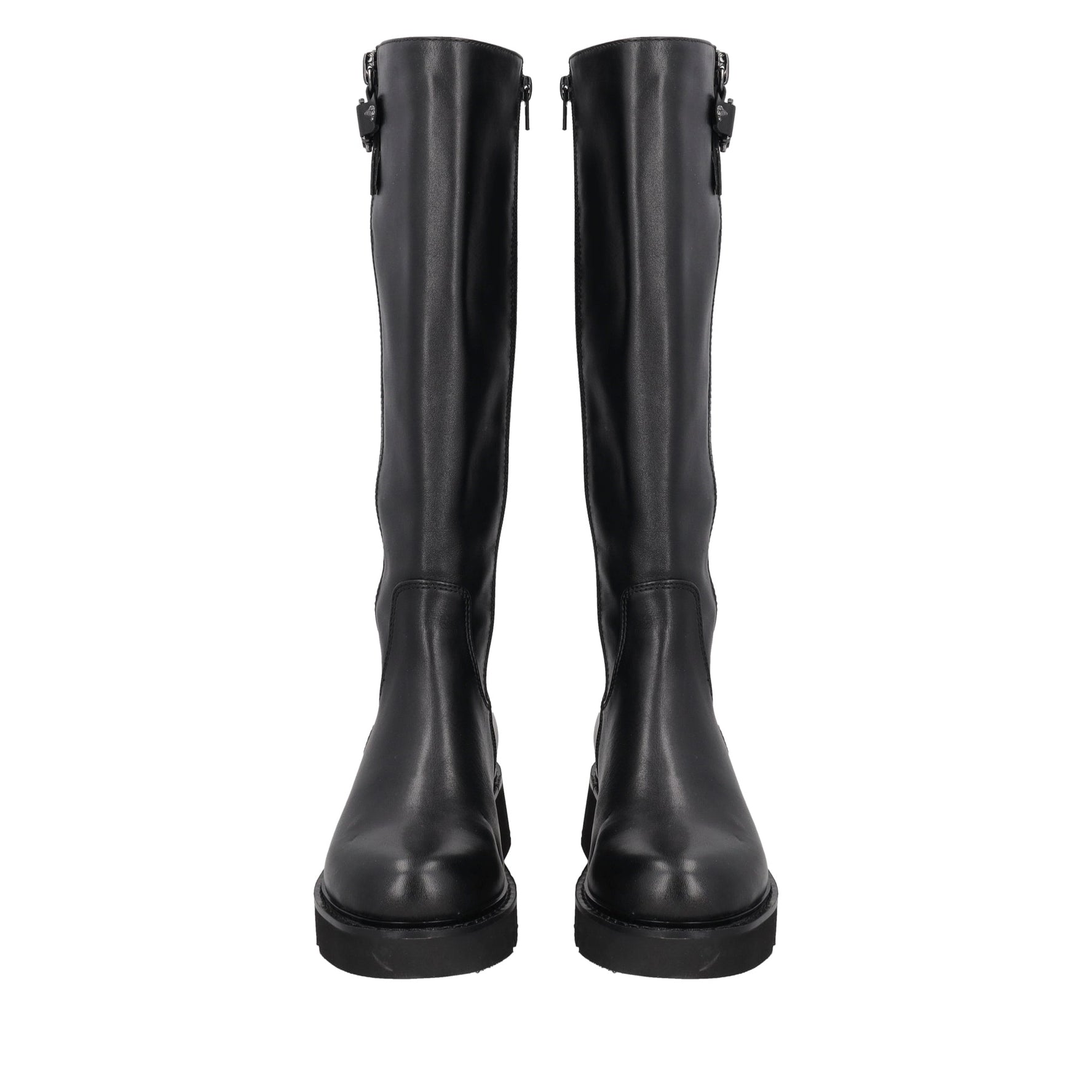 black louise leather boot with hook