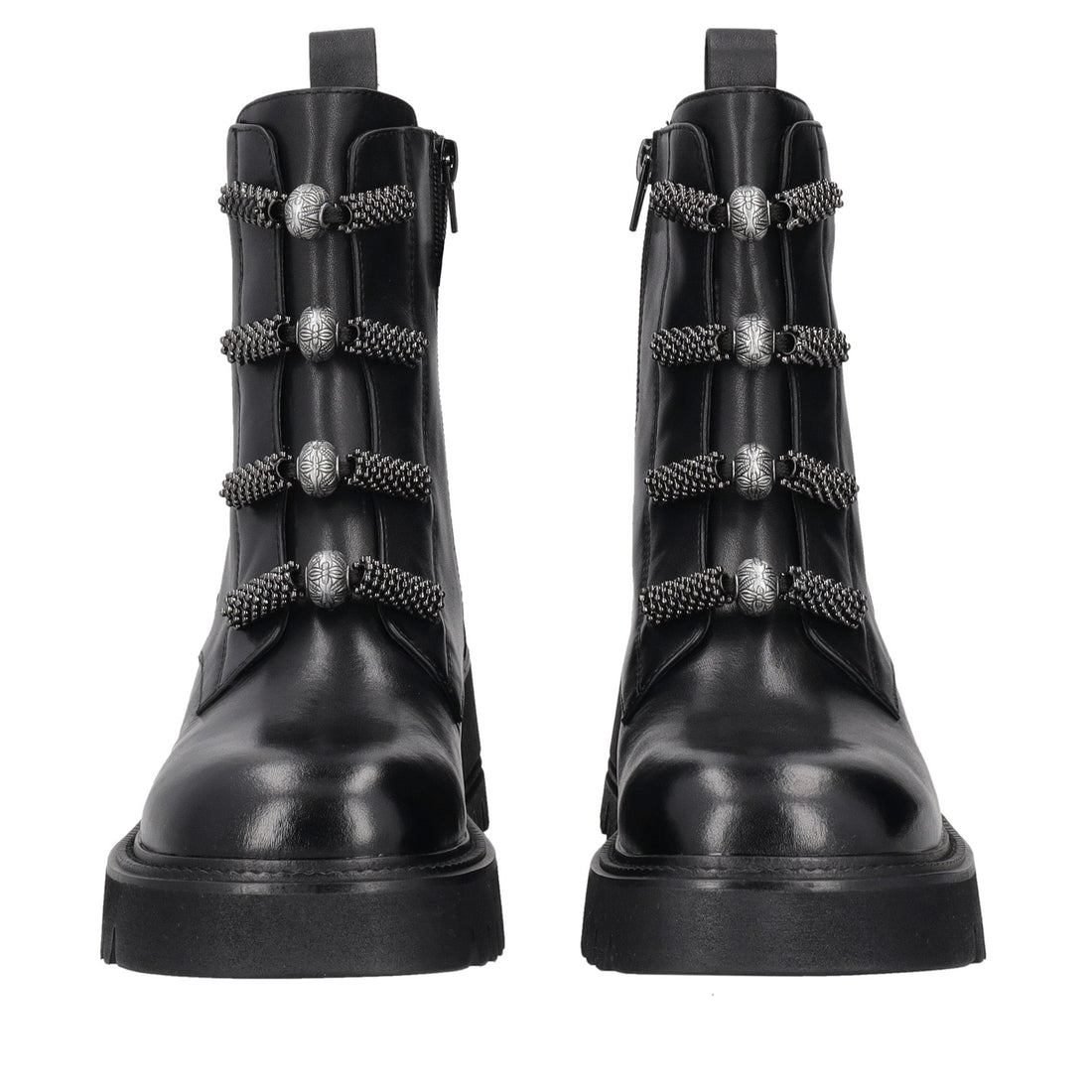 black madeleine ankle boot with accessories