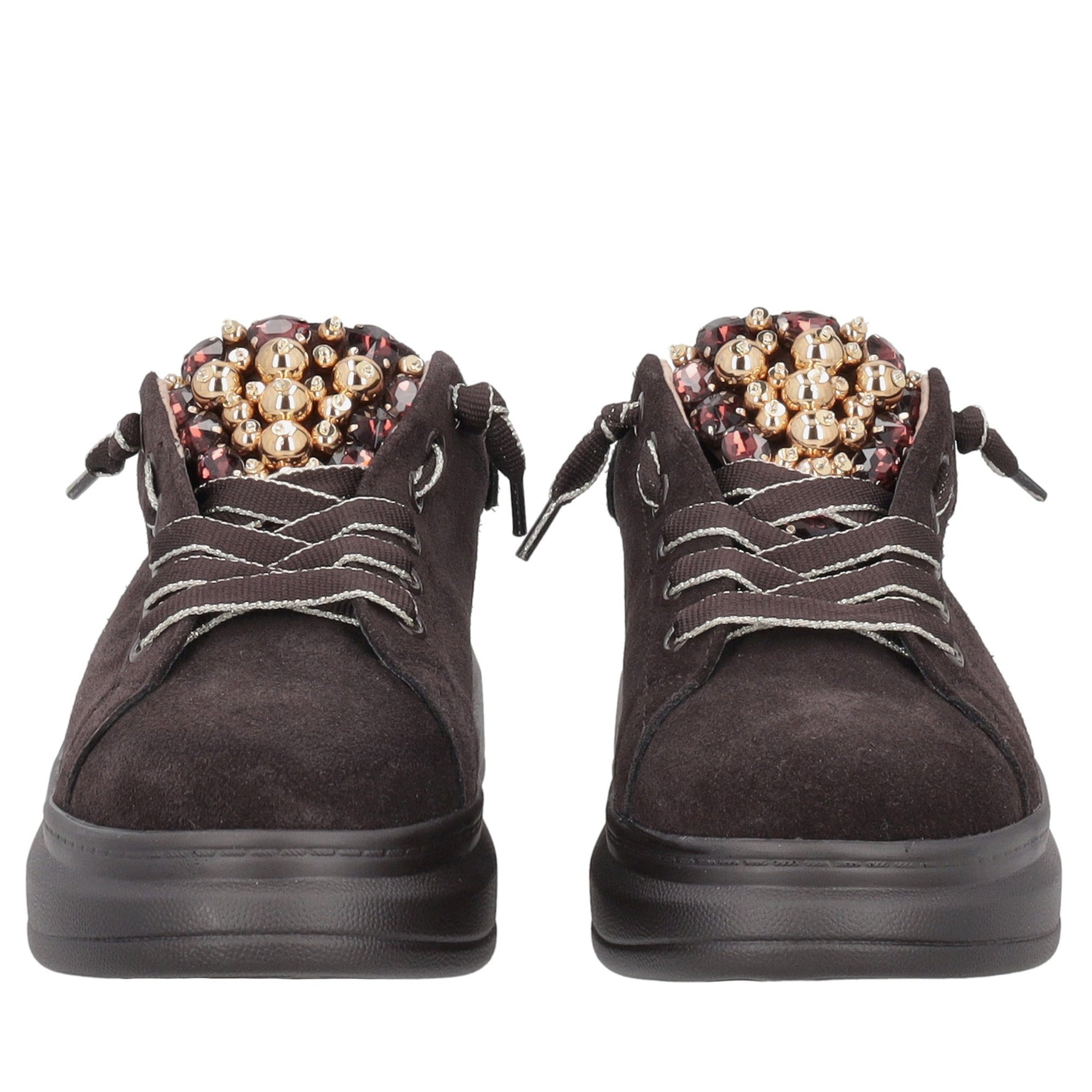 sneaker jungle in suede con accessorio gioeiello colore testa di moro SF2601s002 c60 SF2601S002.C60.38_2