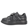 sneaker slip on con pelle arricciata e pietre colore nero SF2601s003 c99 SF2601S003.C99.38_4
